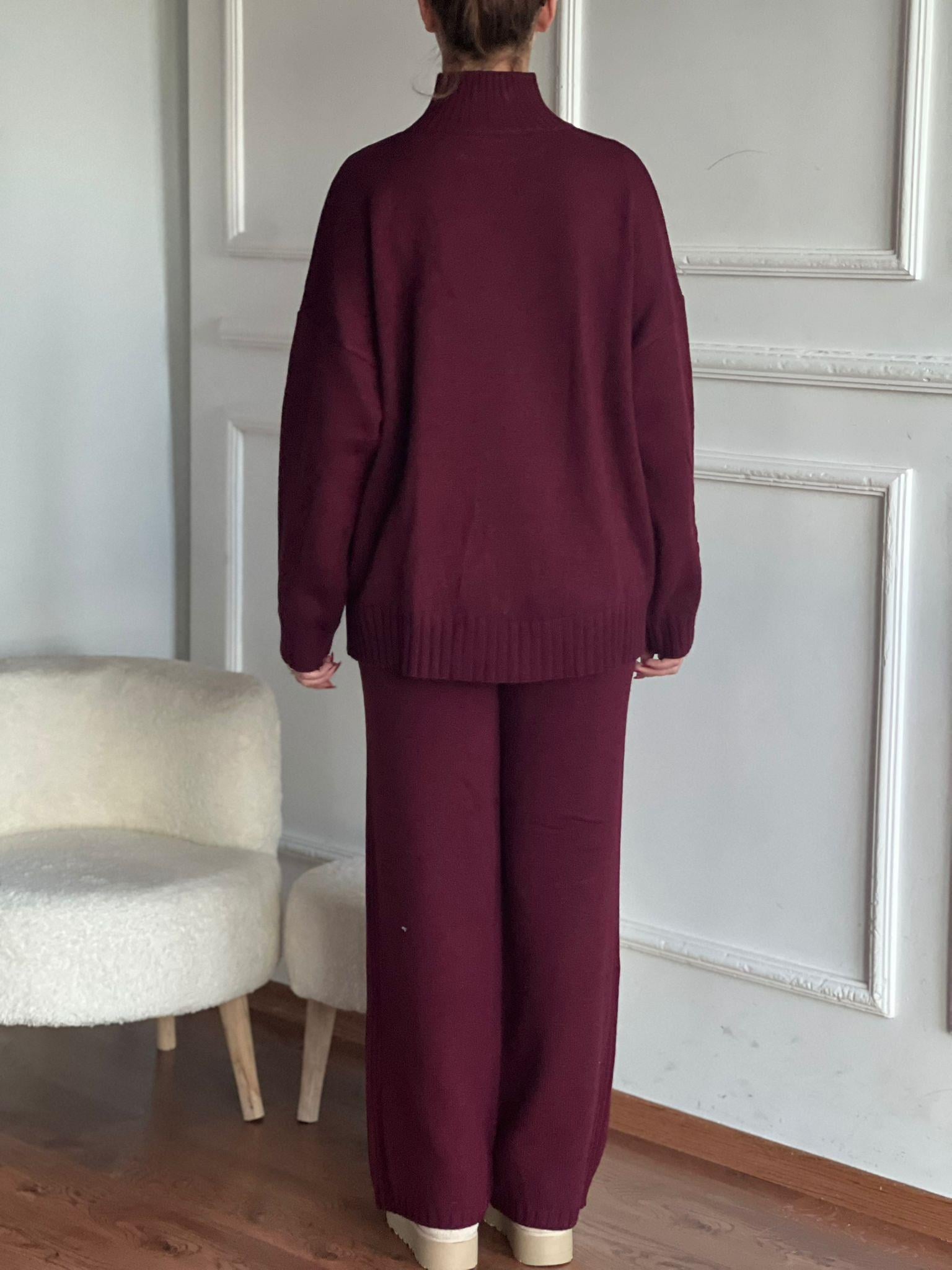 Saç Örgülü Takım 25717 Bordo