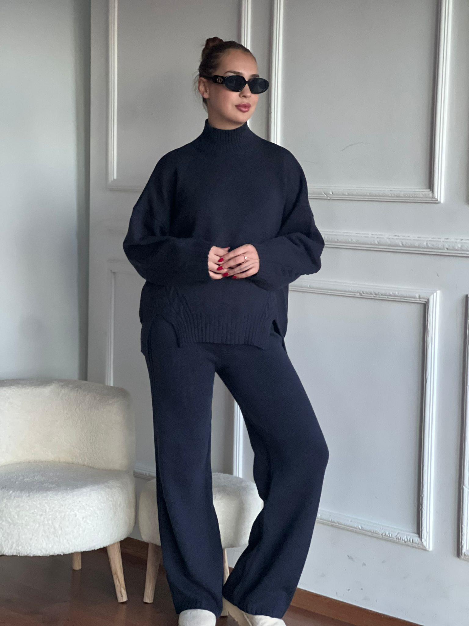 Saç Örgülü Takım 25717 Lacivert