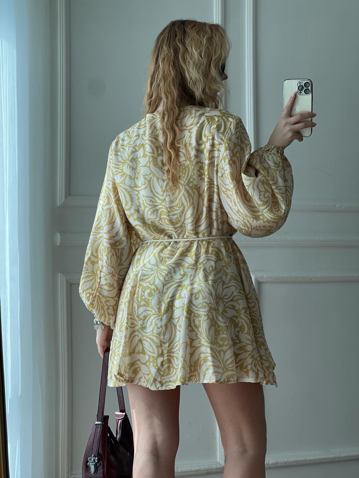 Salaş Kuşaklı Elbise 00046 Bej