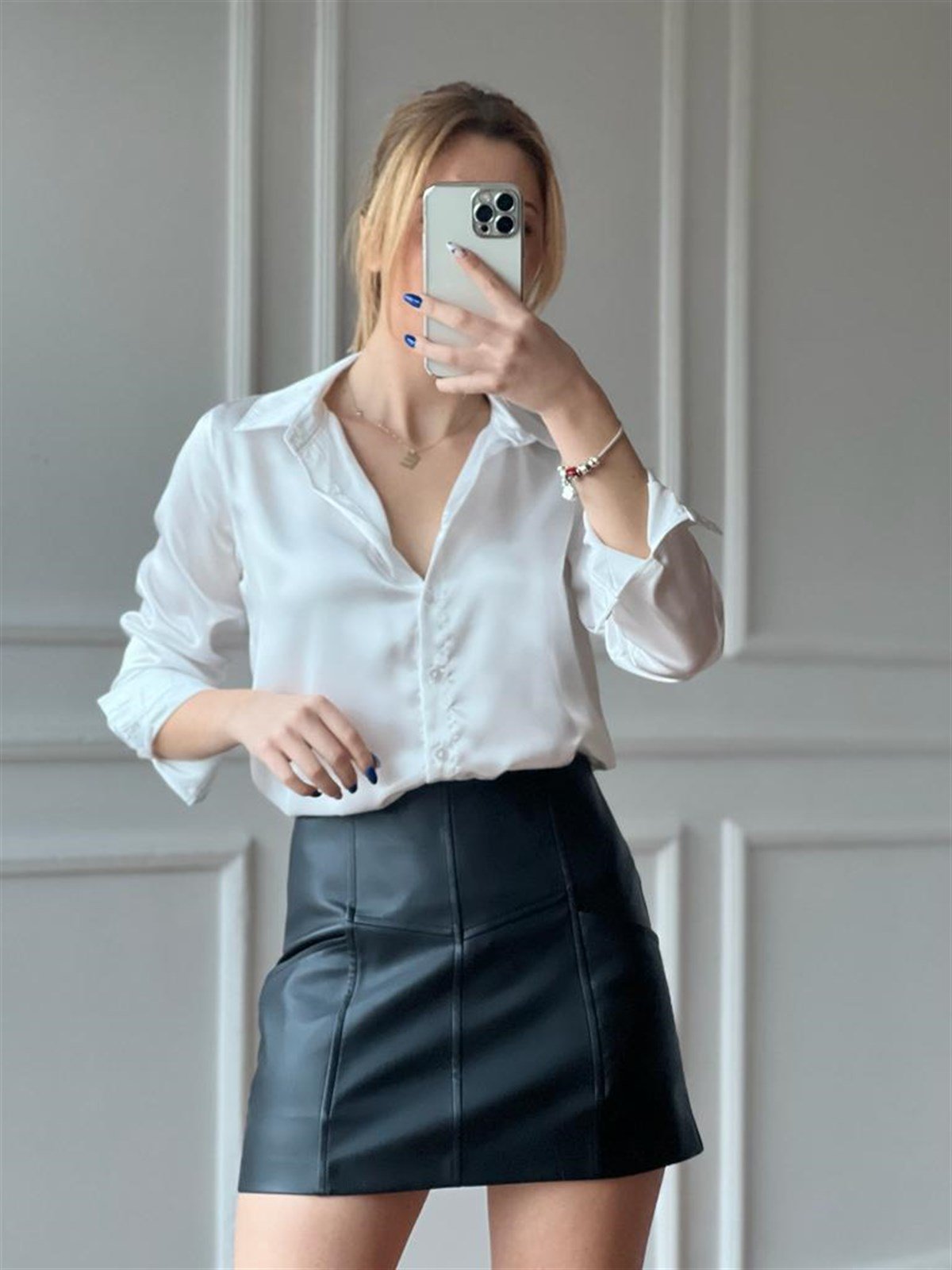 Saten Gömlek 3964 Ekru