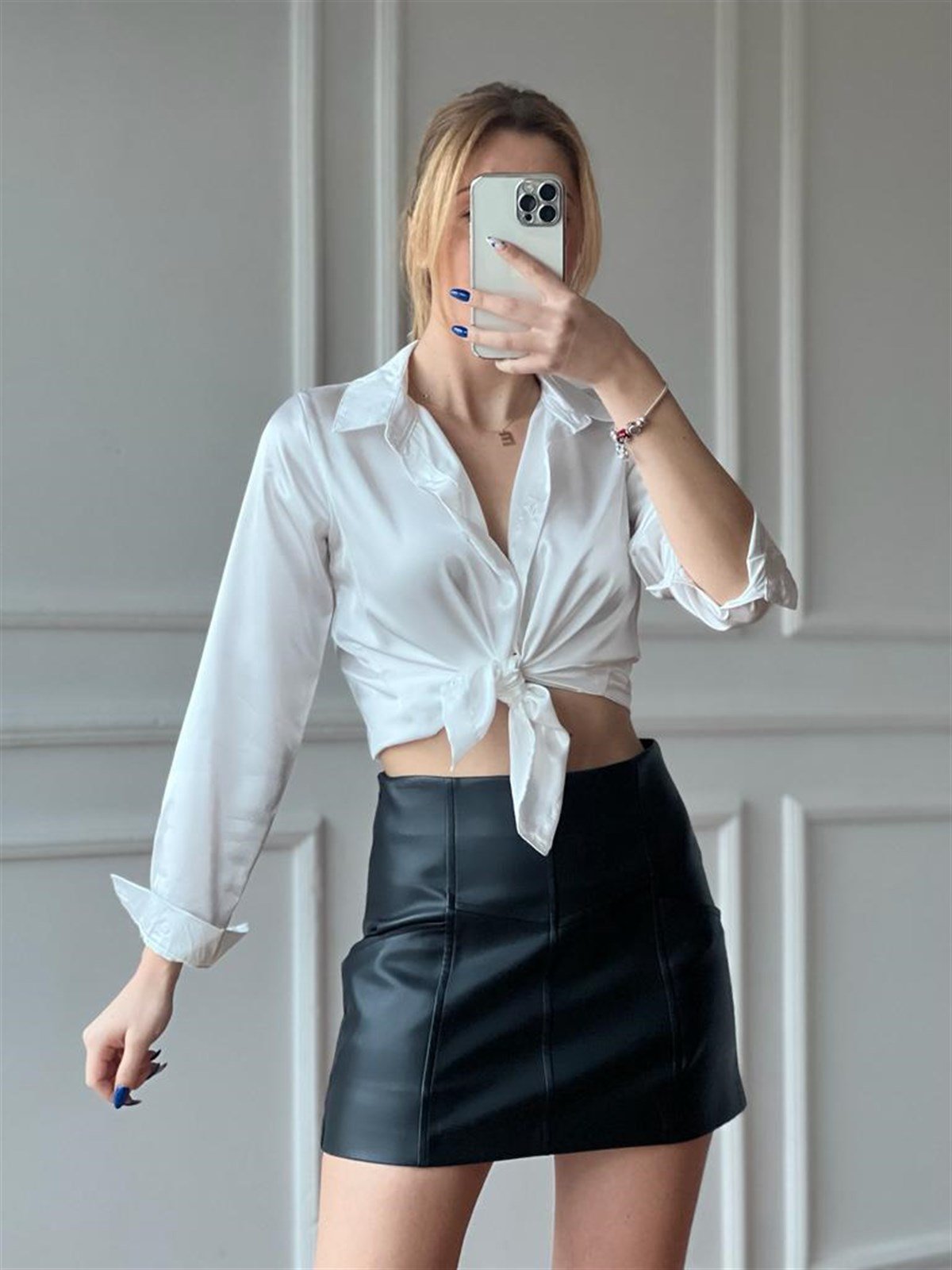 Saten Gömlek 3964 Ekru