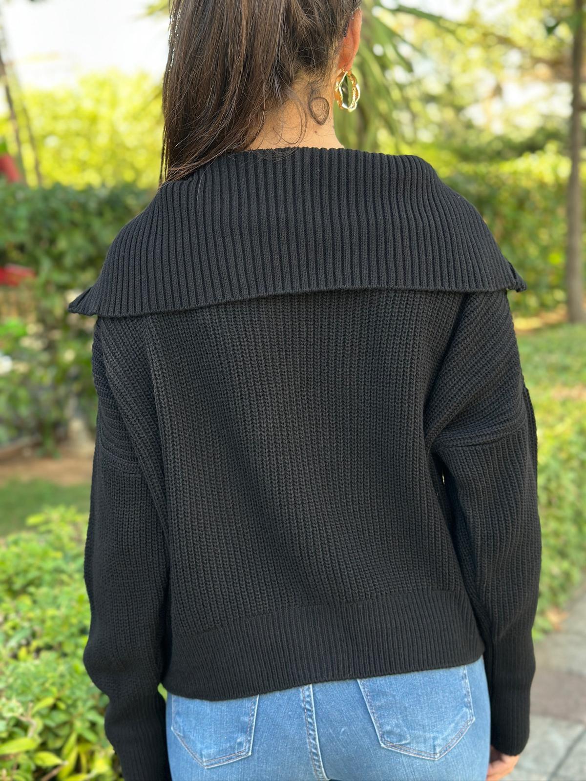 Selanik Fermuarlı Hırka 6624 Siyah