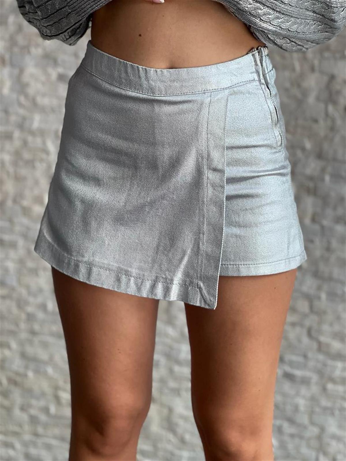 Şort Etek 5170 Gümüş