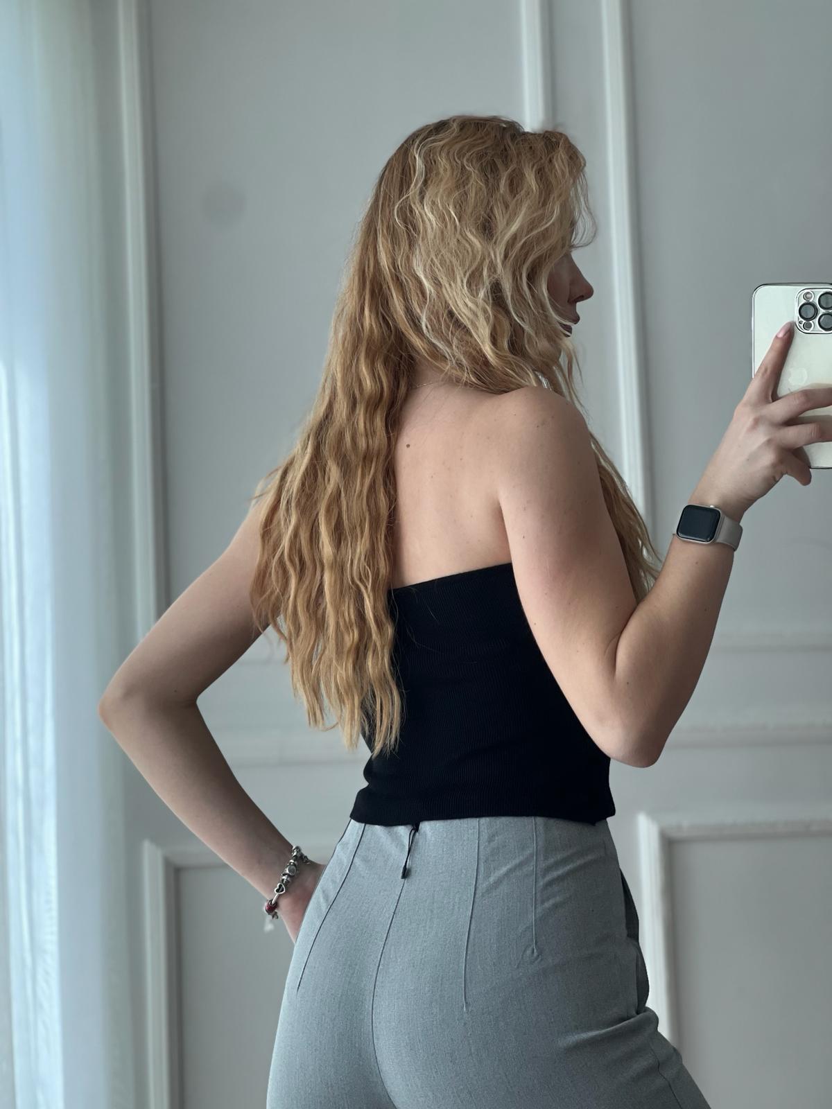 Straplez Triko Top 4244 Siyah