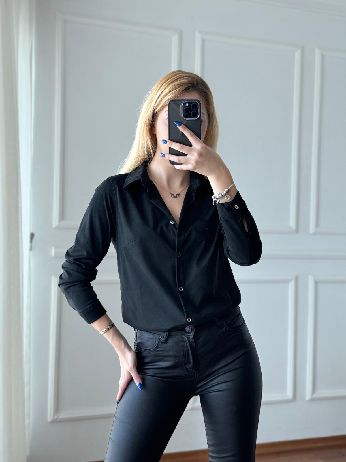 Süet Gömlek 29264 Siyah