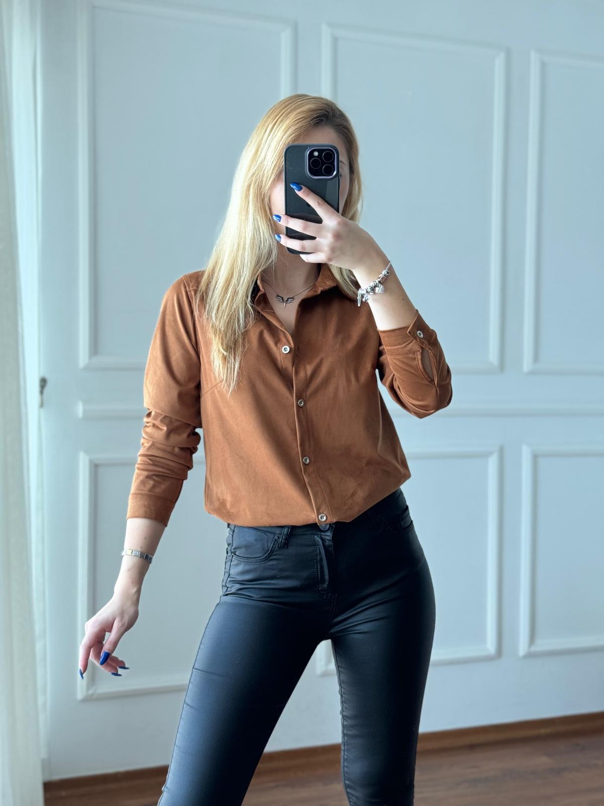 Süet Gömlek 29264 Taba