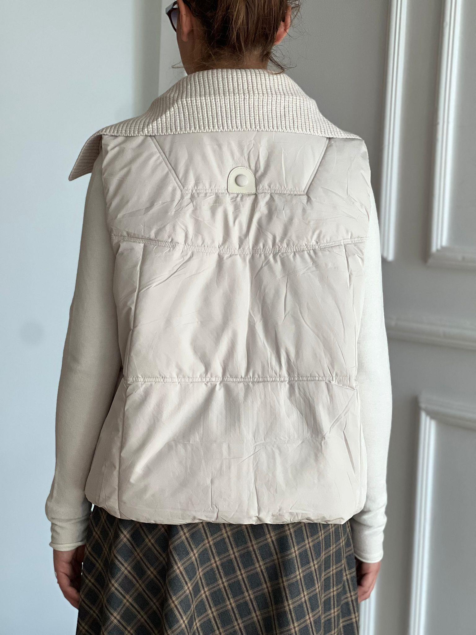 Triko Yaka Detaylı Yelek 99916 Açık Bej