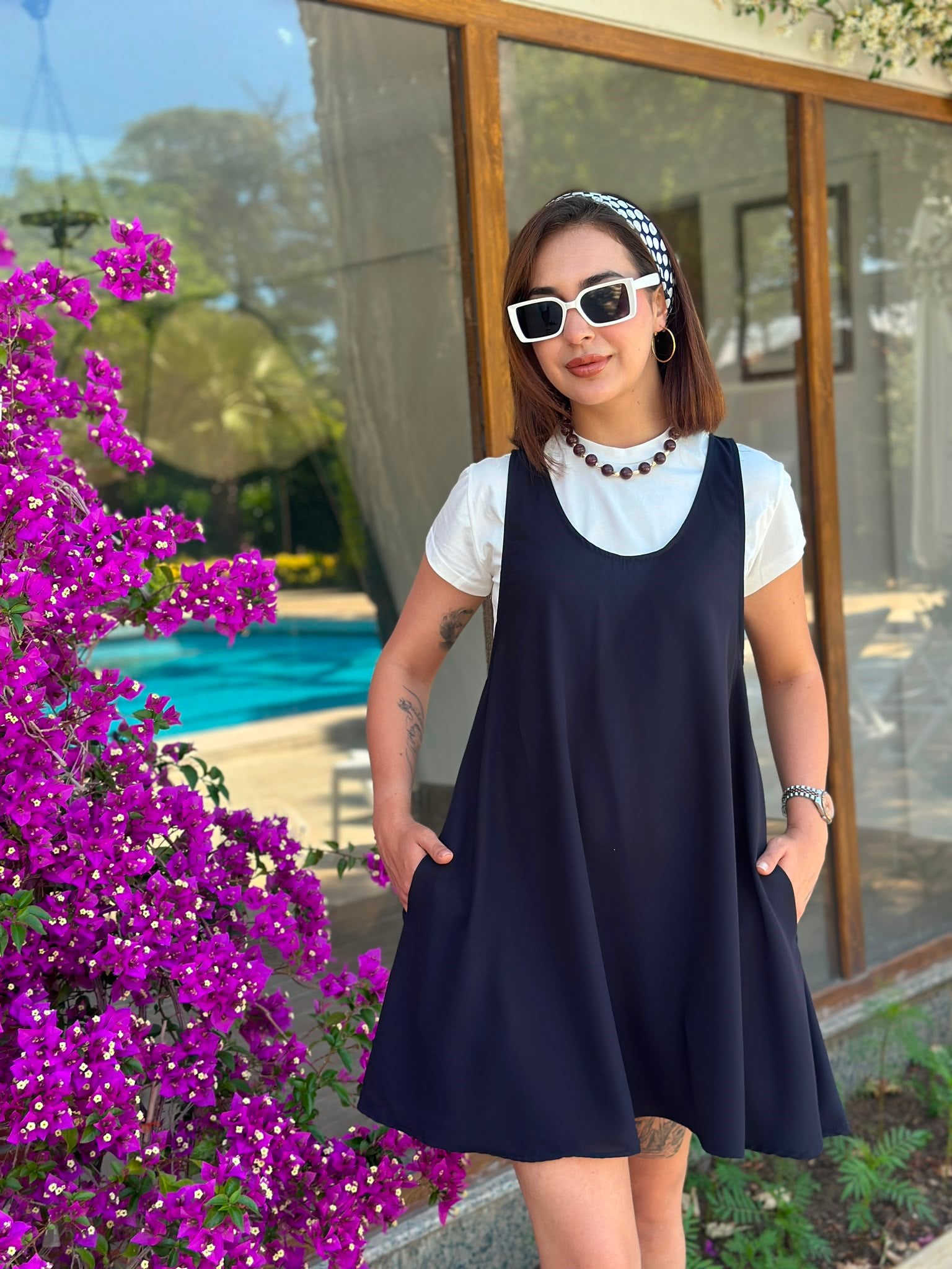 Tshirtlü Kısa Elbise 4153 Siyah