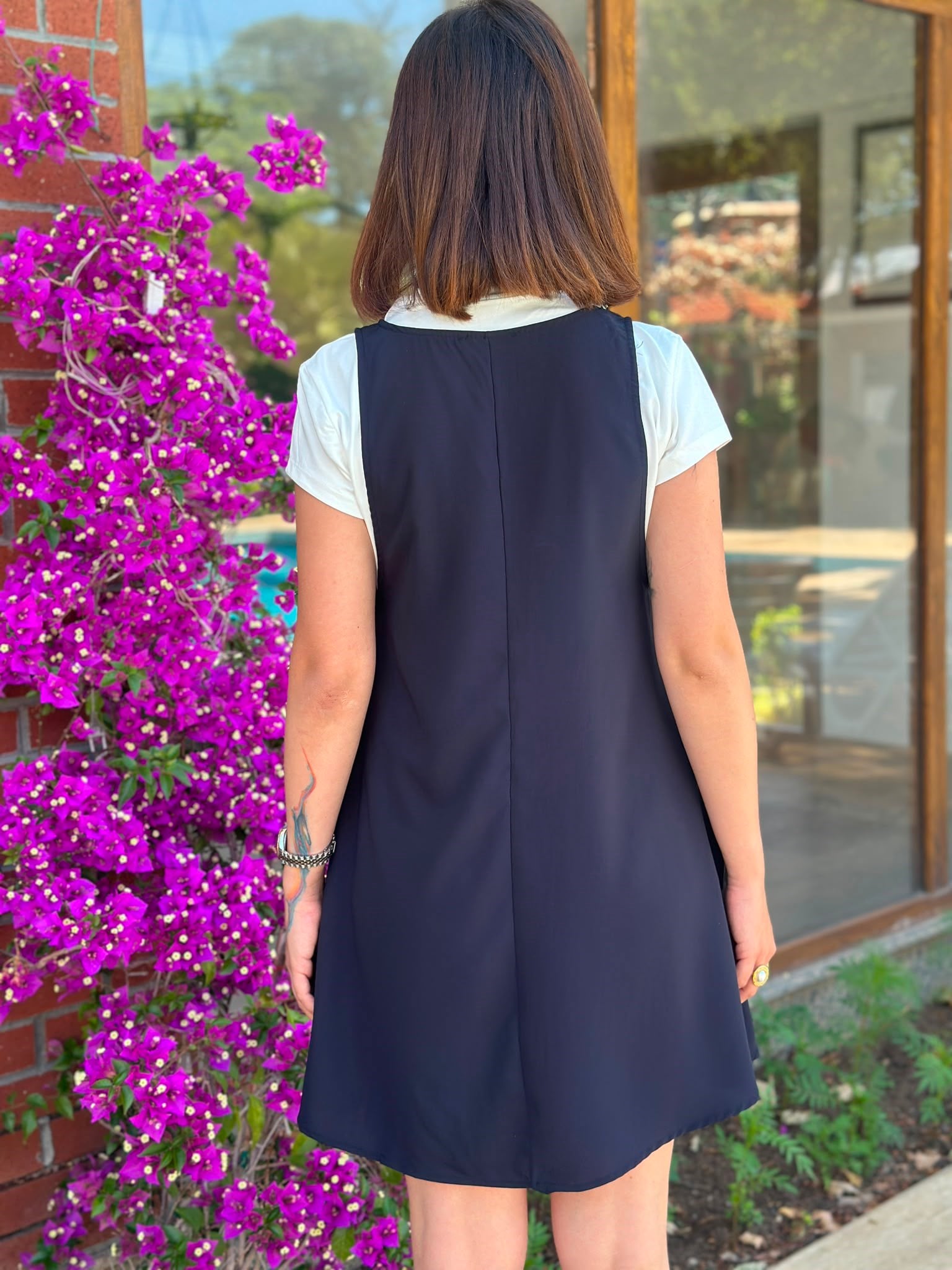 Tshirtlü Kısa Elbise 4153 Siyah