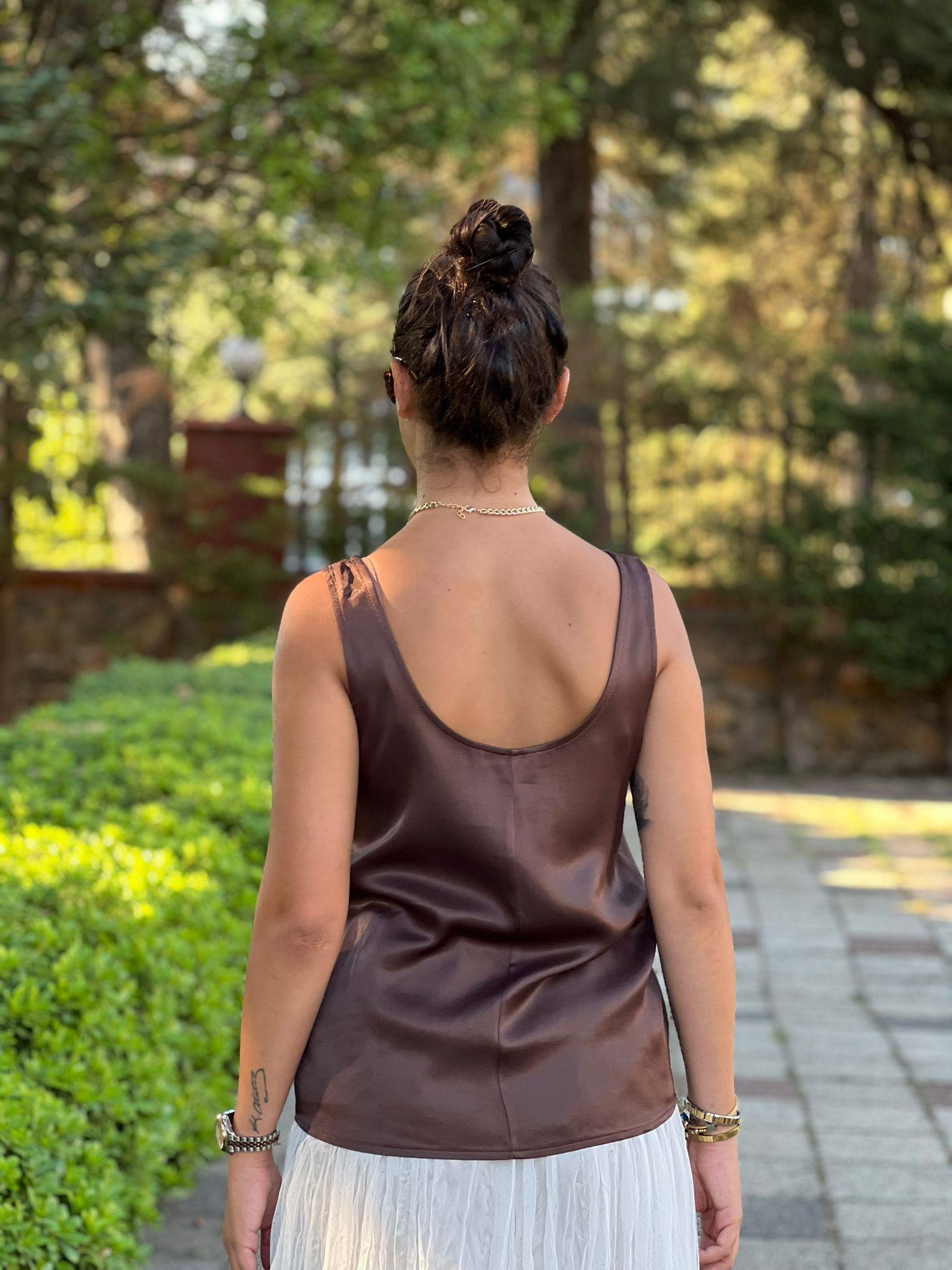 U Yaka Saten Atlet 2517271 Kahverengi