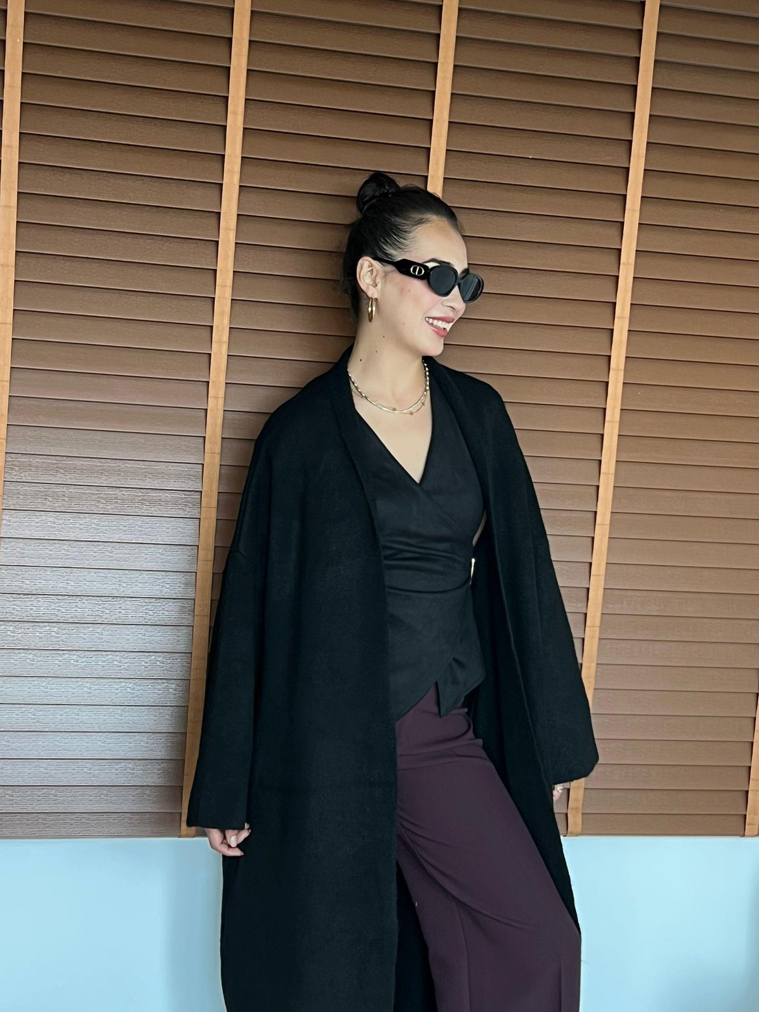 Uzun Salaş Triko Hırka 91828 Siyah