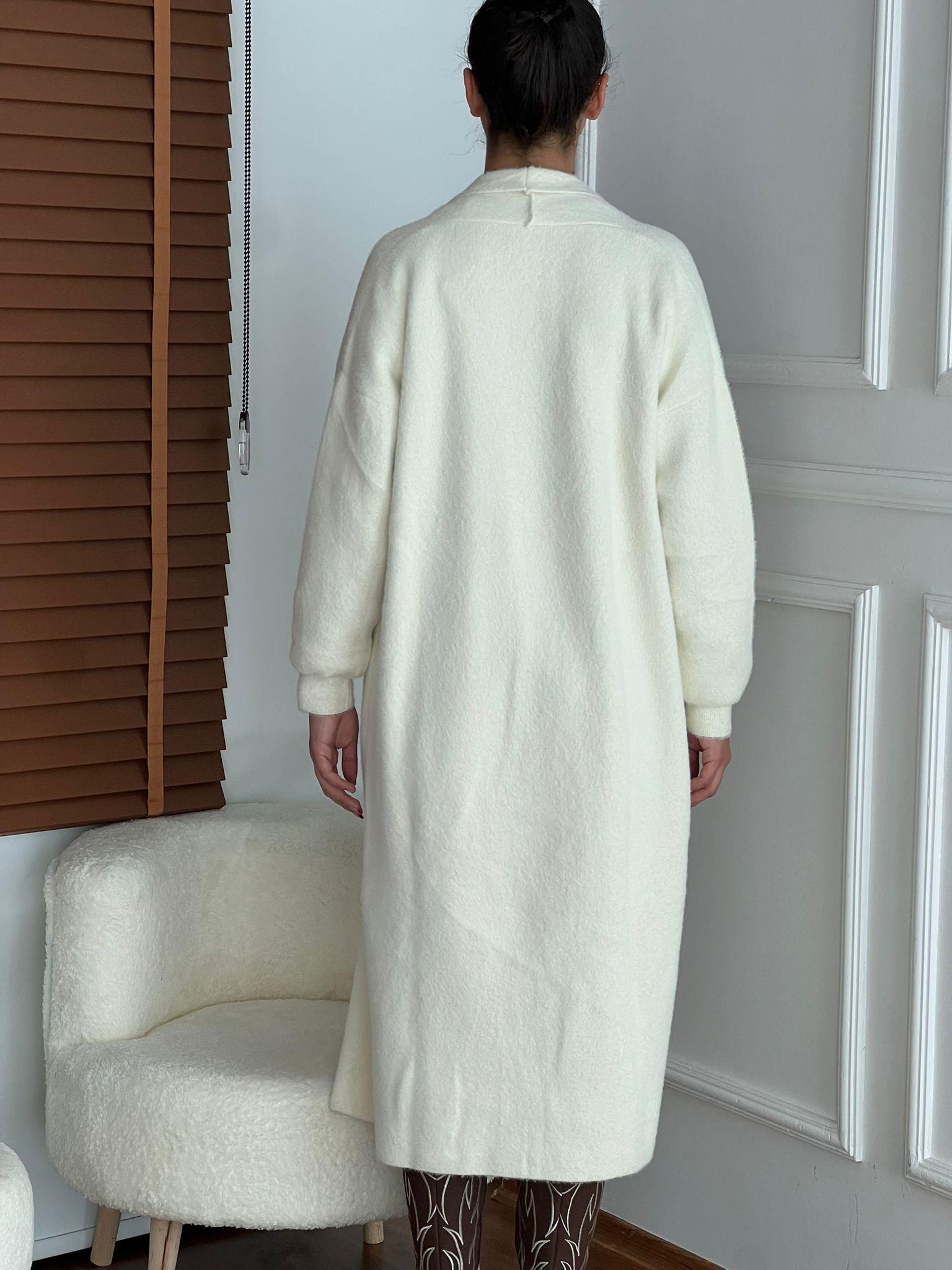 Uzun Yumoş Hırka 92476 Vanilya