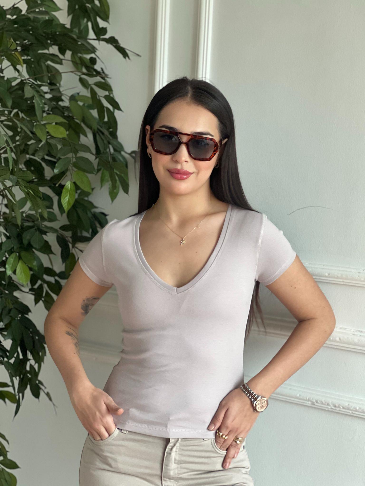 V Yaka Tshirt 4794 Vizon