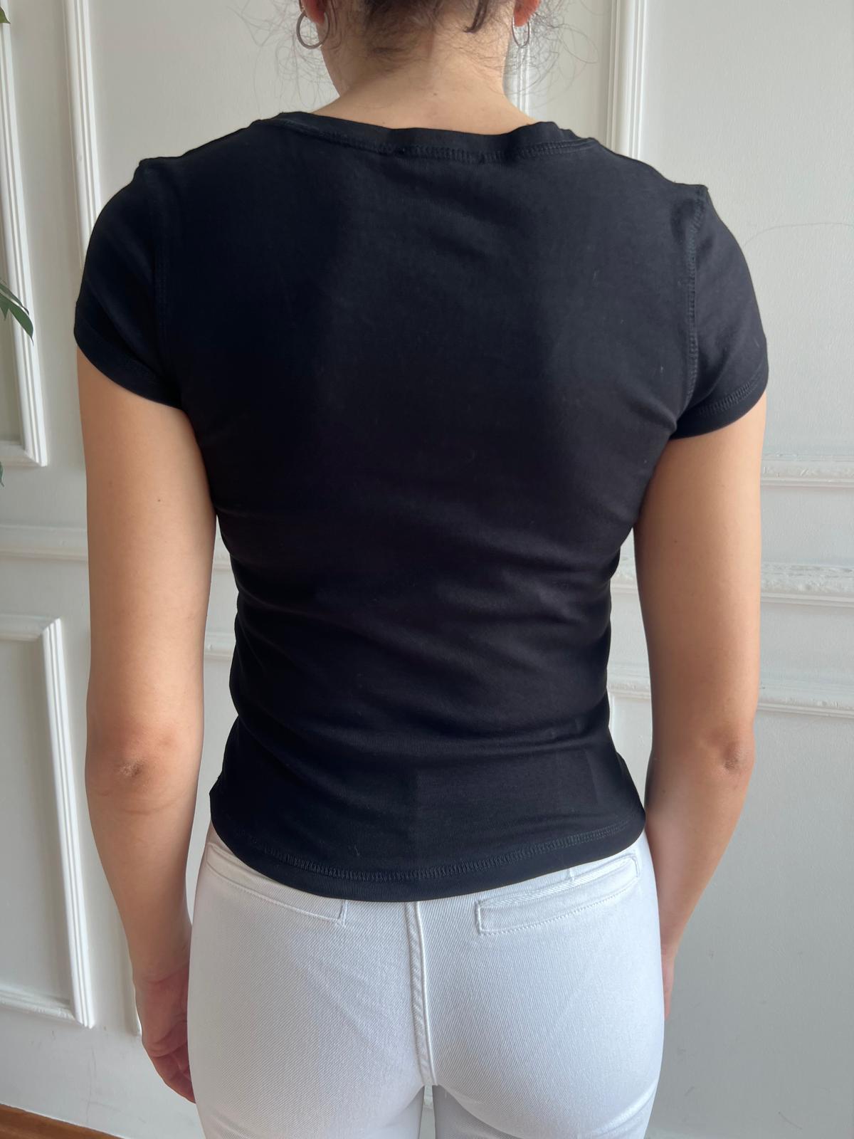 V Yakalı Tshirt 4794 Siyah