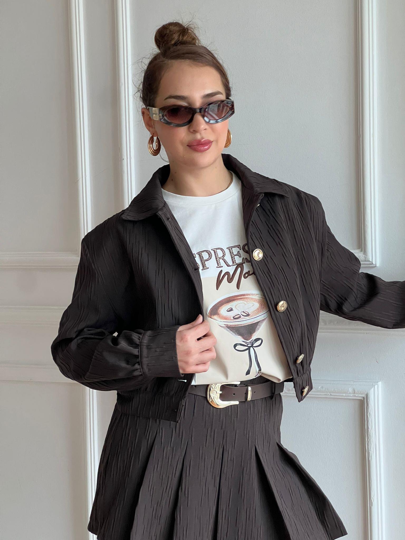 Vatkalı Bomber Ceket 01617 Kahverengi