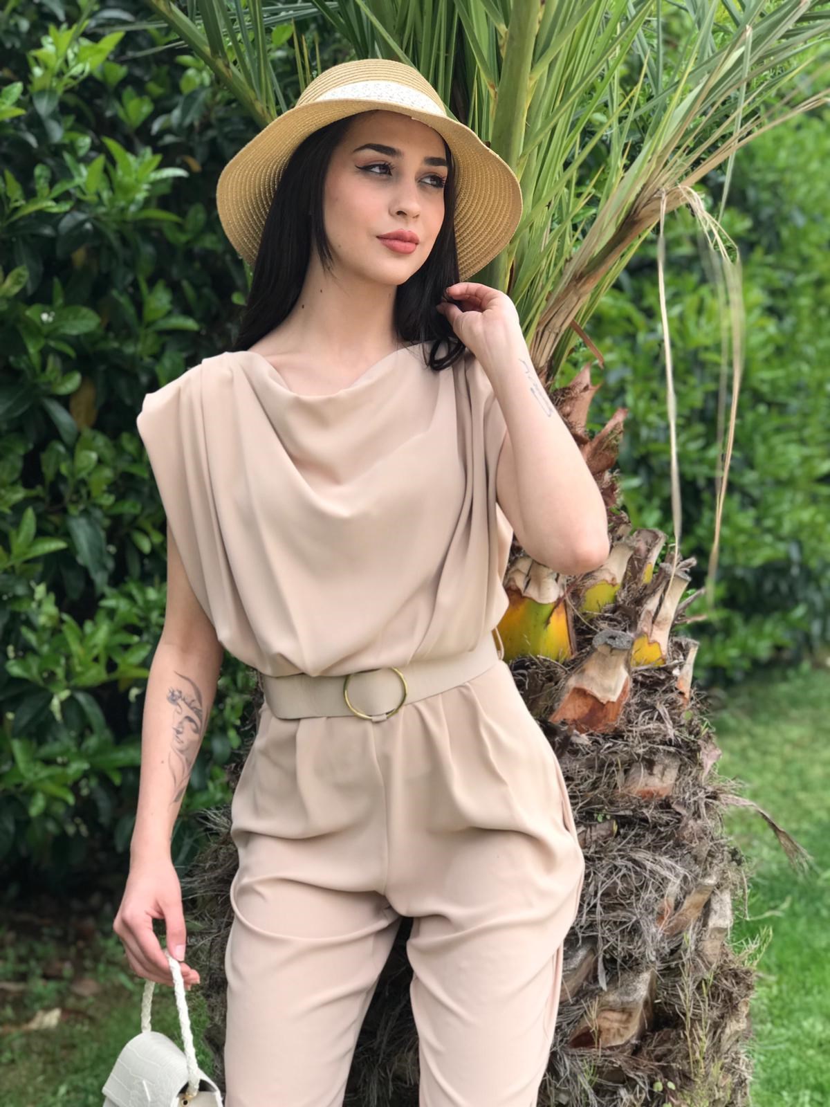 Vatkalı Kemerli Tulum 1777 Koyu Bej