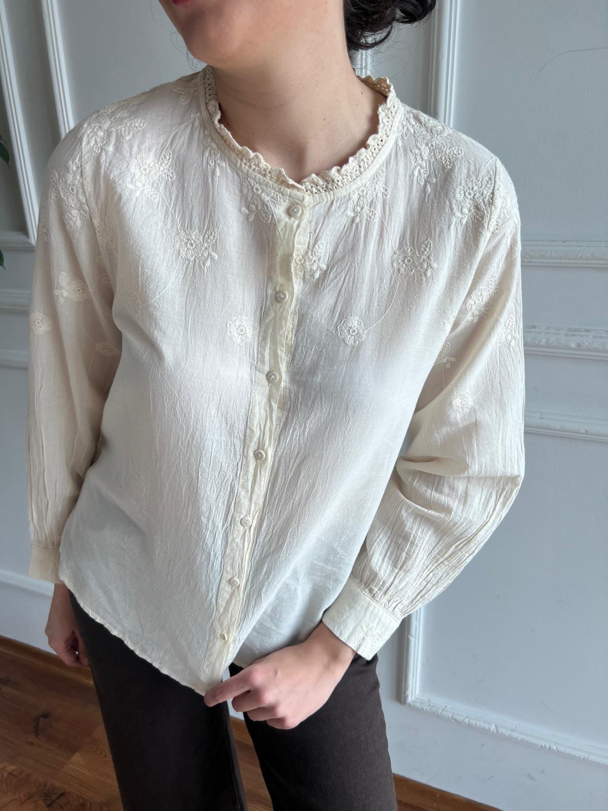 Yakası Fisto Şeritli Gömlek 25004 Bej