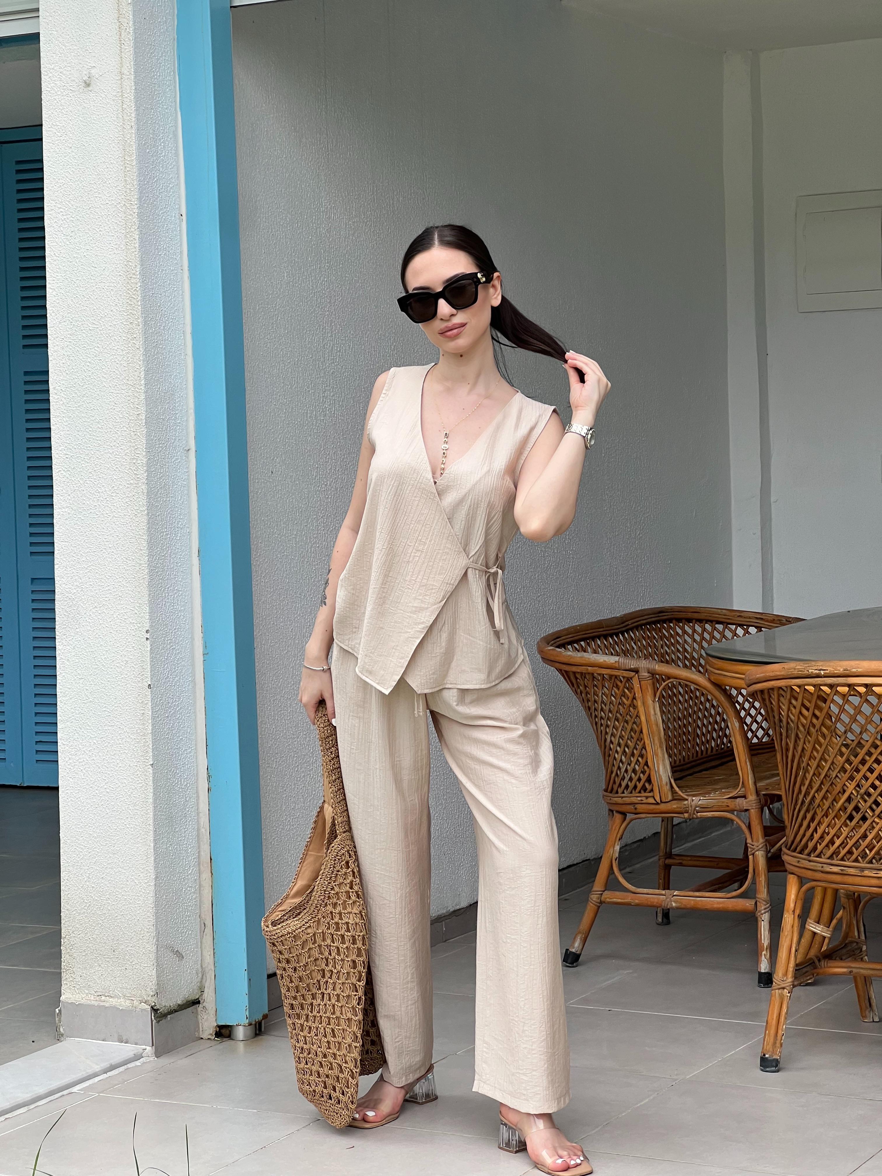 Yandan Bağlamalı Bluz 2517302 Bej