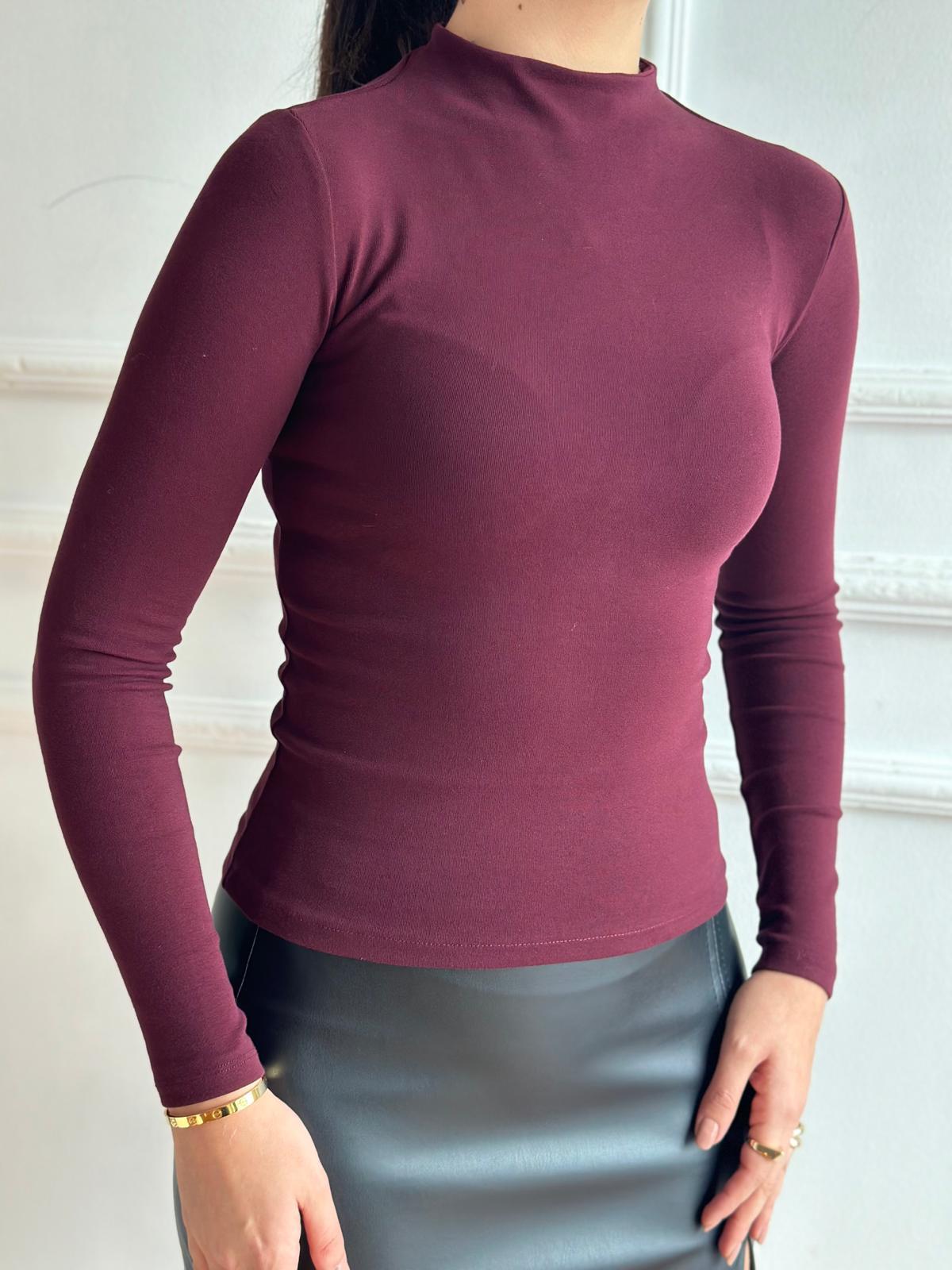 Yarım Balıkçı Bluz 31433 Bordo