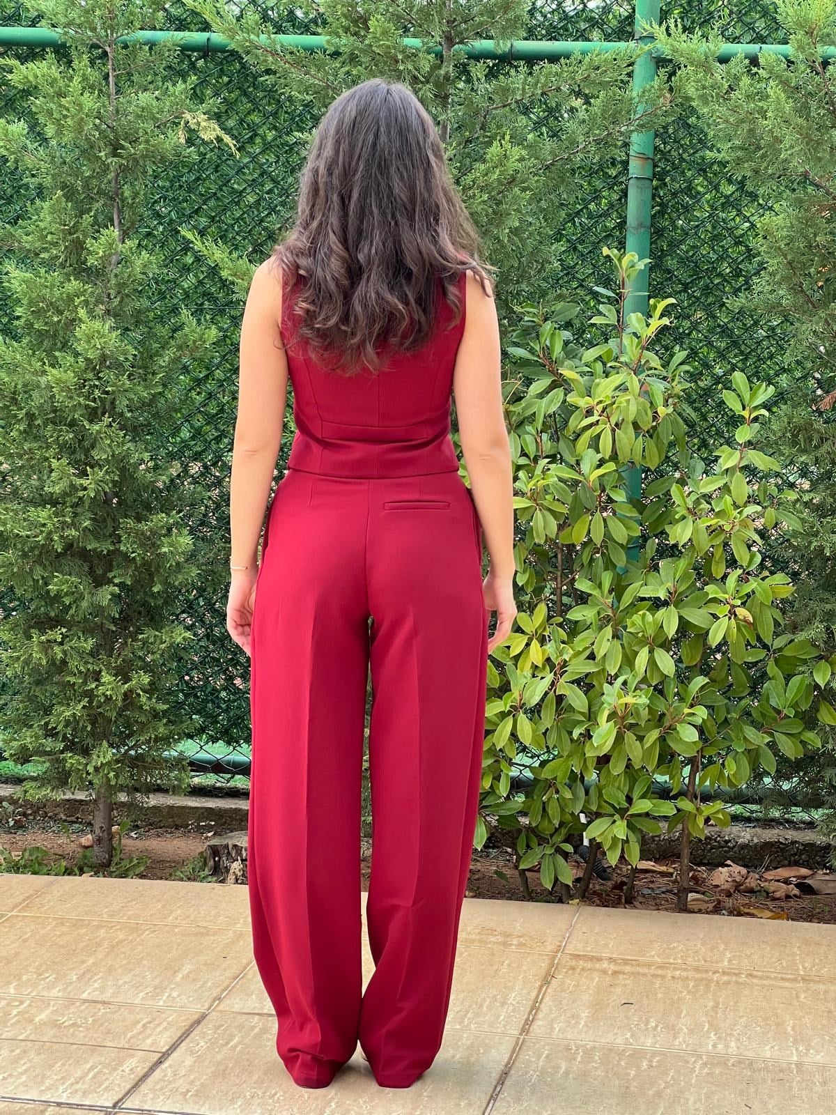 Yelek Pantolon Takım 247172 Bordo