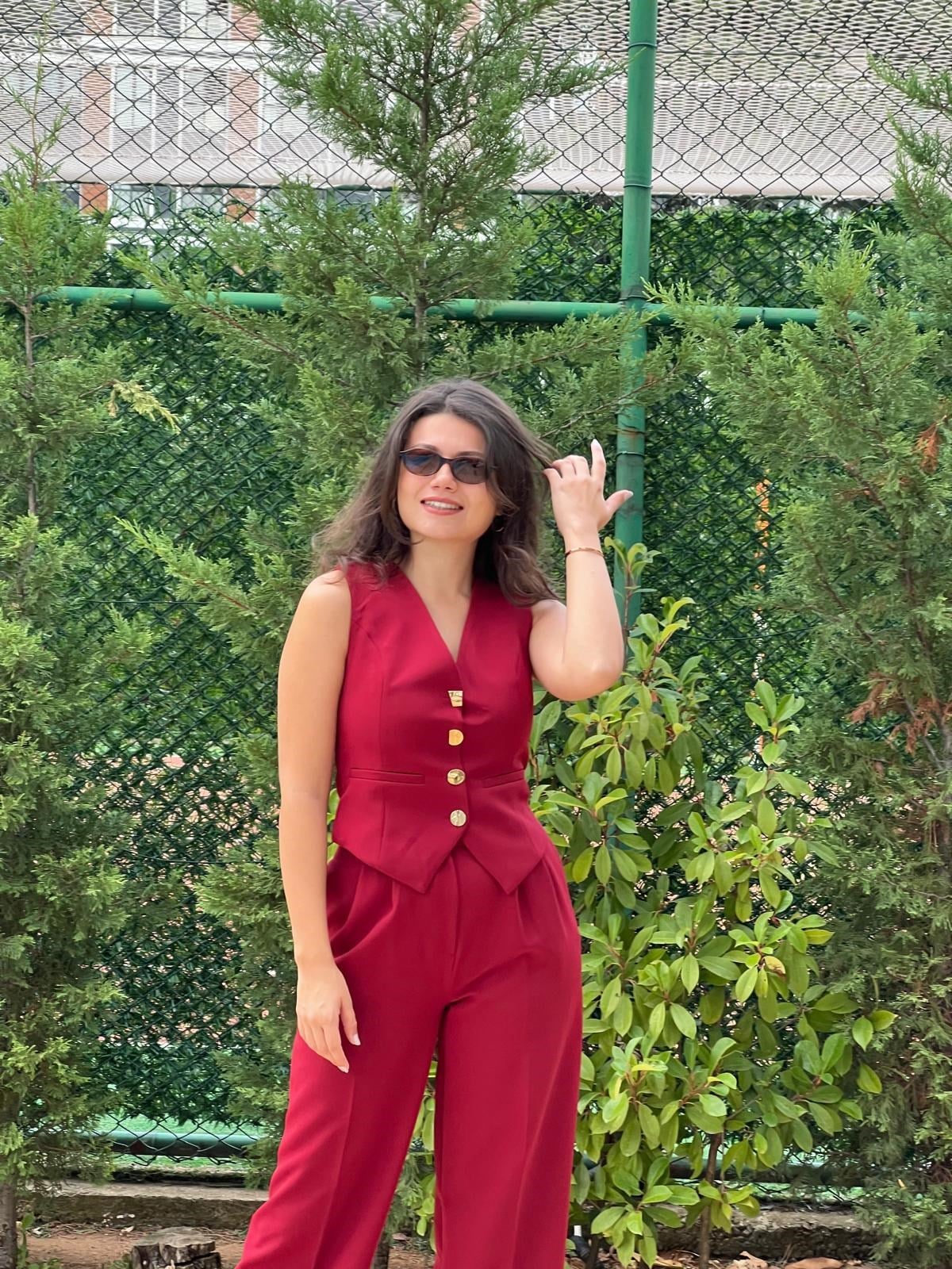 Yelek Pantolon Takım 247172 Bordo