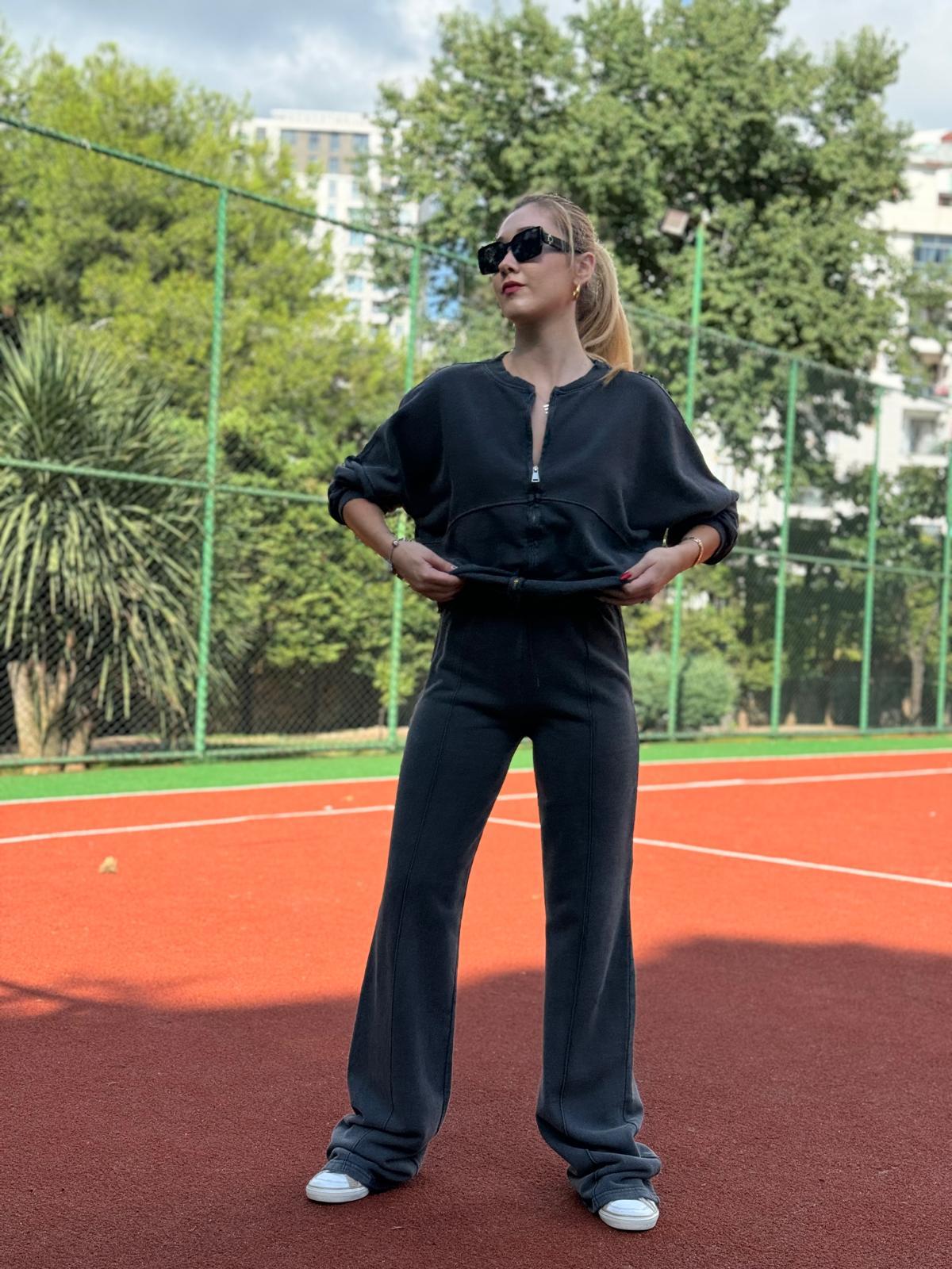 Yıkamalı Bol Paça Eşofman 0235 Antrasit