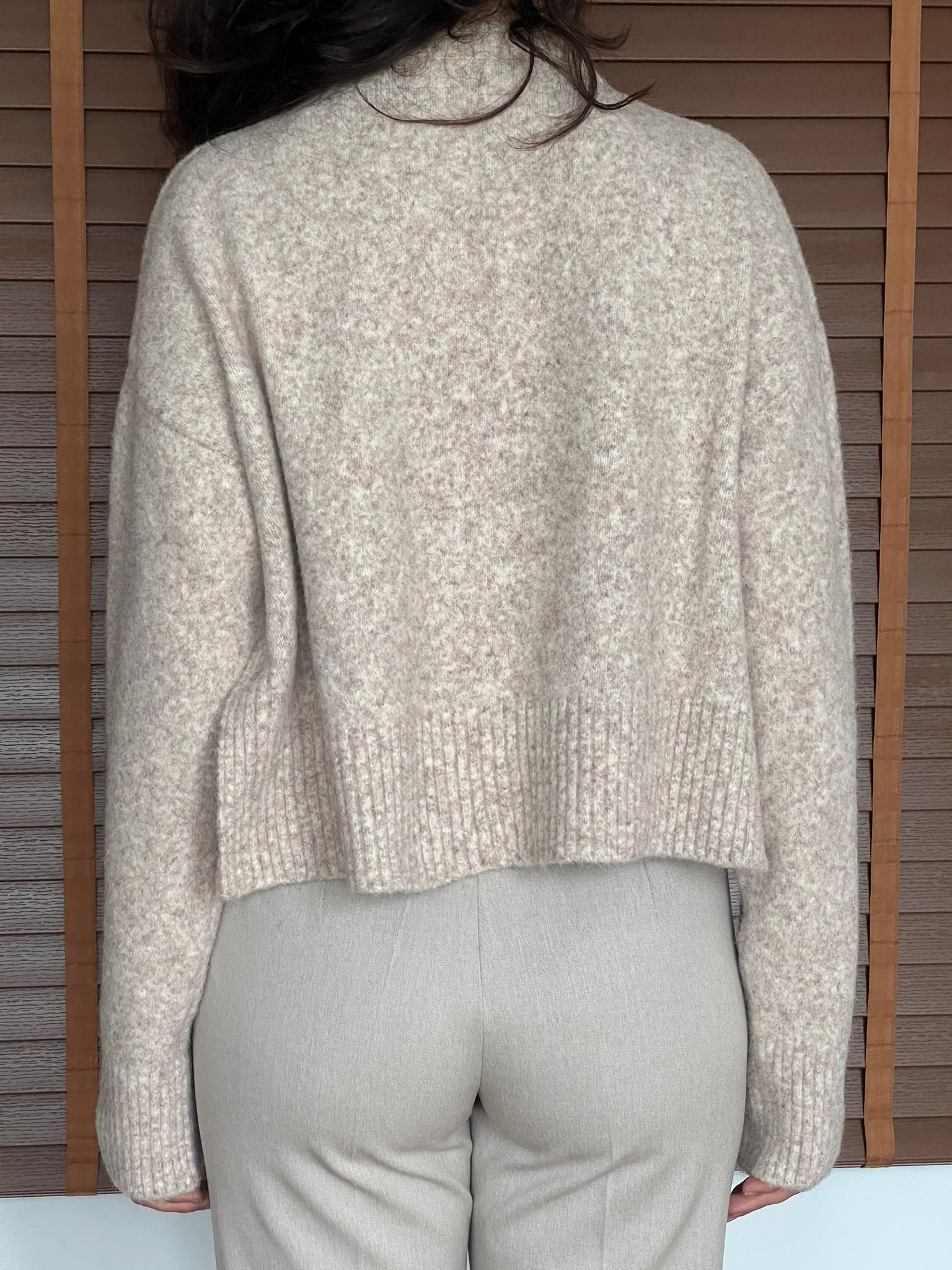 Yumoş Düğmeli Yırtmaçlı Hırka 60280 Koyu Bej