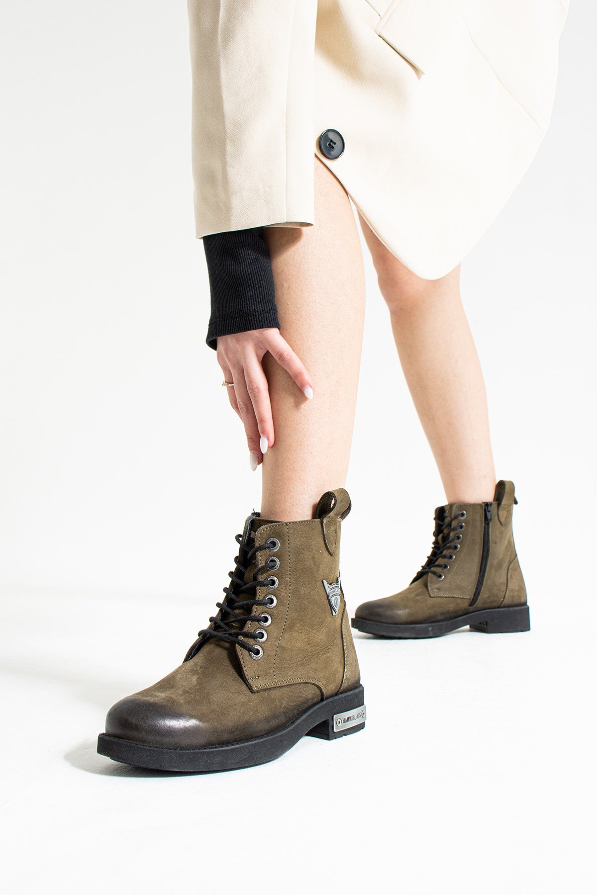 Hammer Jack Haki Yıkama Nubuk Kadın Bot 102 15200-G | 102 15200-G-5790