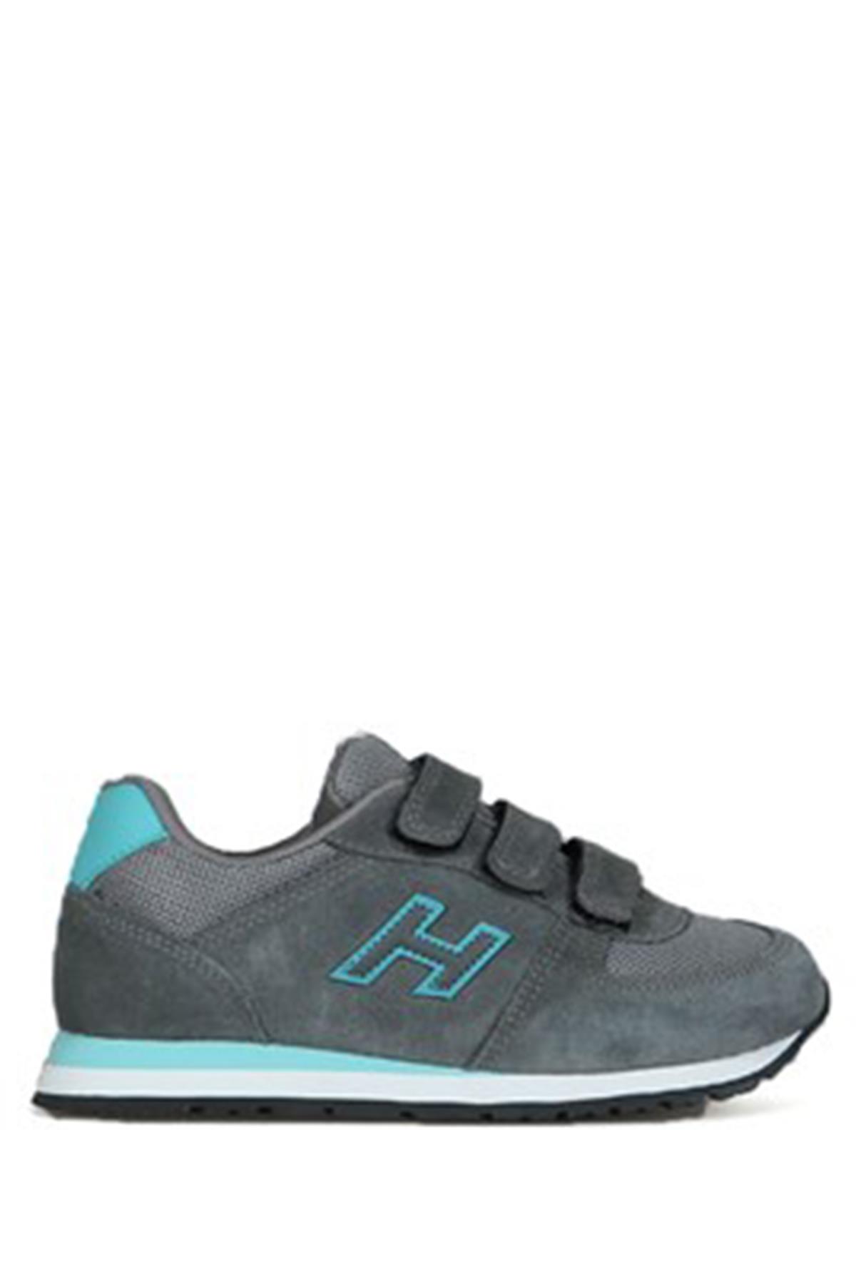 Hammer Jack Hakiki Deri Gri-Turkuaz Çocuk Spor Ayakkabı  | 102 19250-F-11848