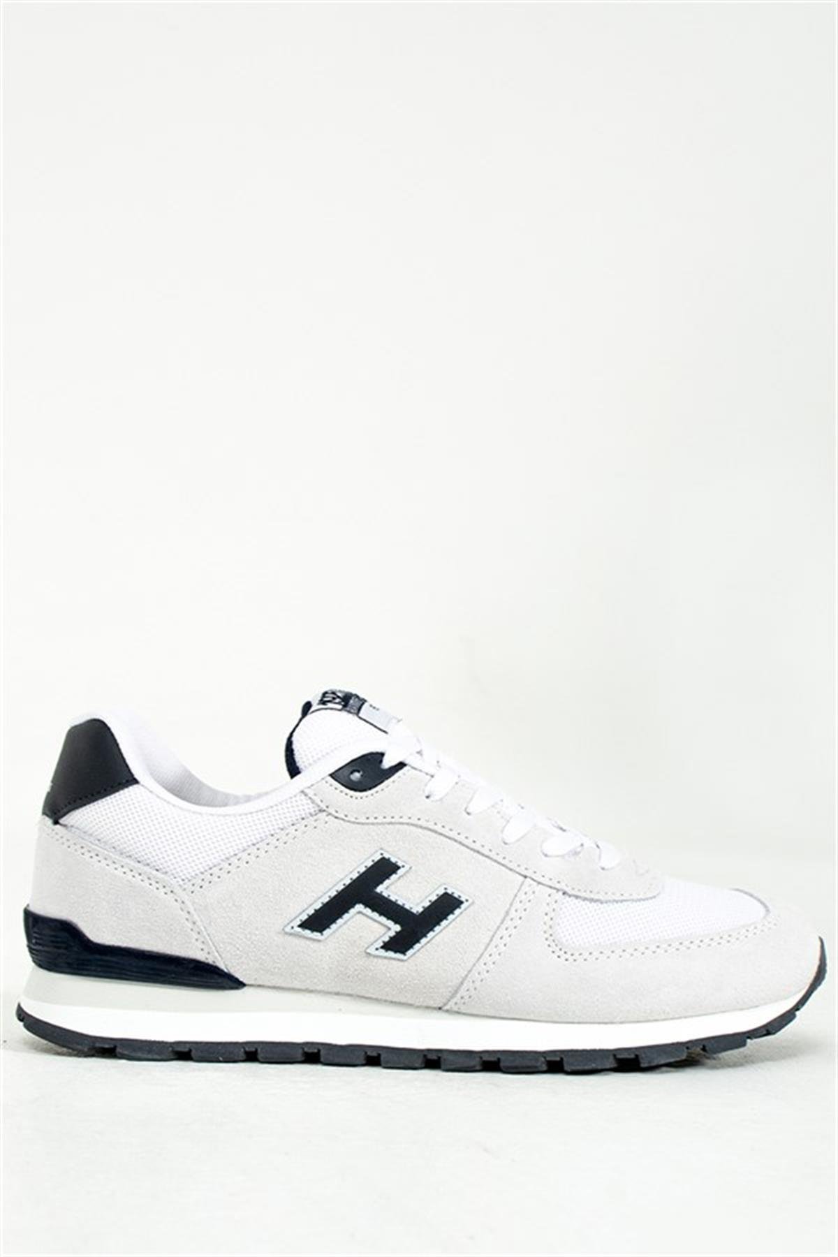 Hammer Jack Hakiki Deri Kirli Beyaz-Lacivert Erkek Spor Ayakkabı  | 102 19250-M-12796