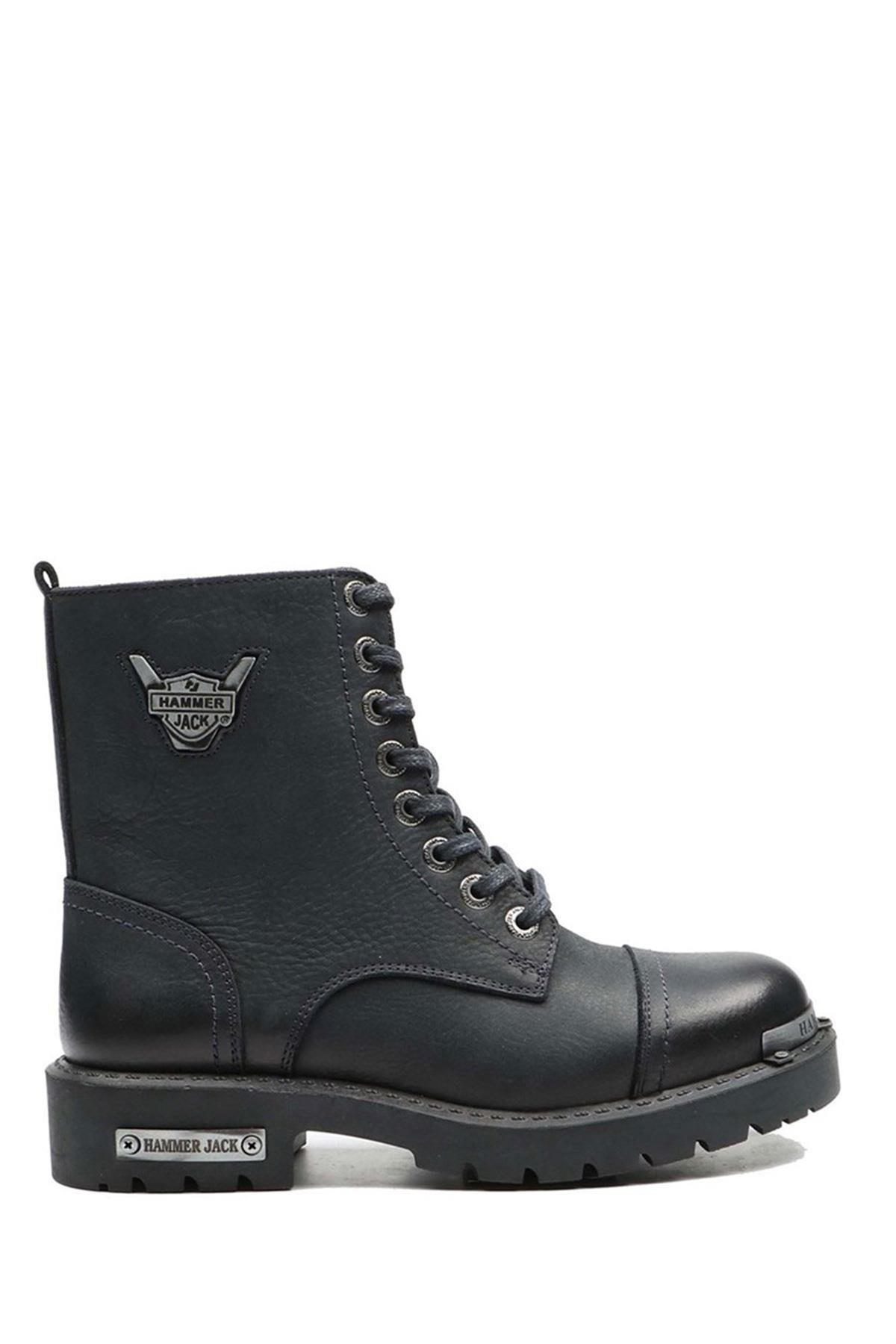 Hammer Jack Hakiki Deri Lacivert Yıkama Nubuk Kadın Bot  | 102 17600-G-5501