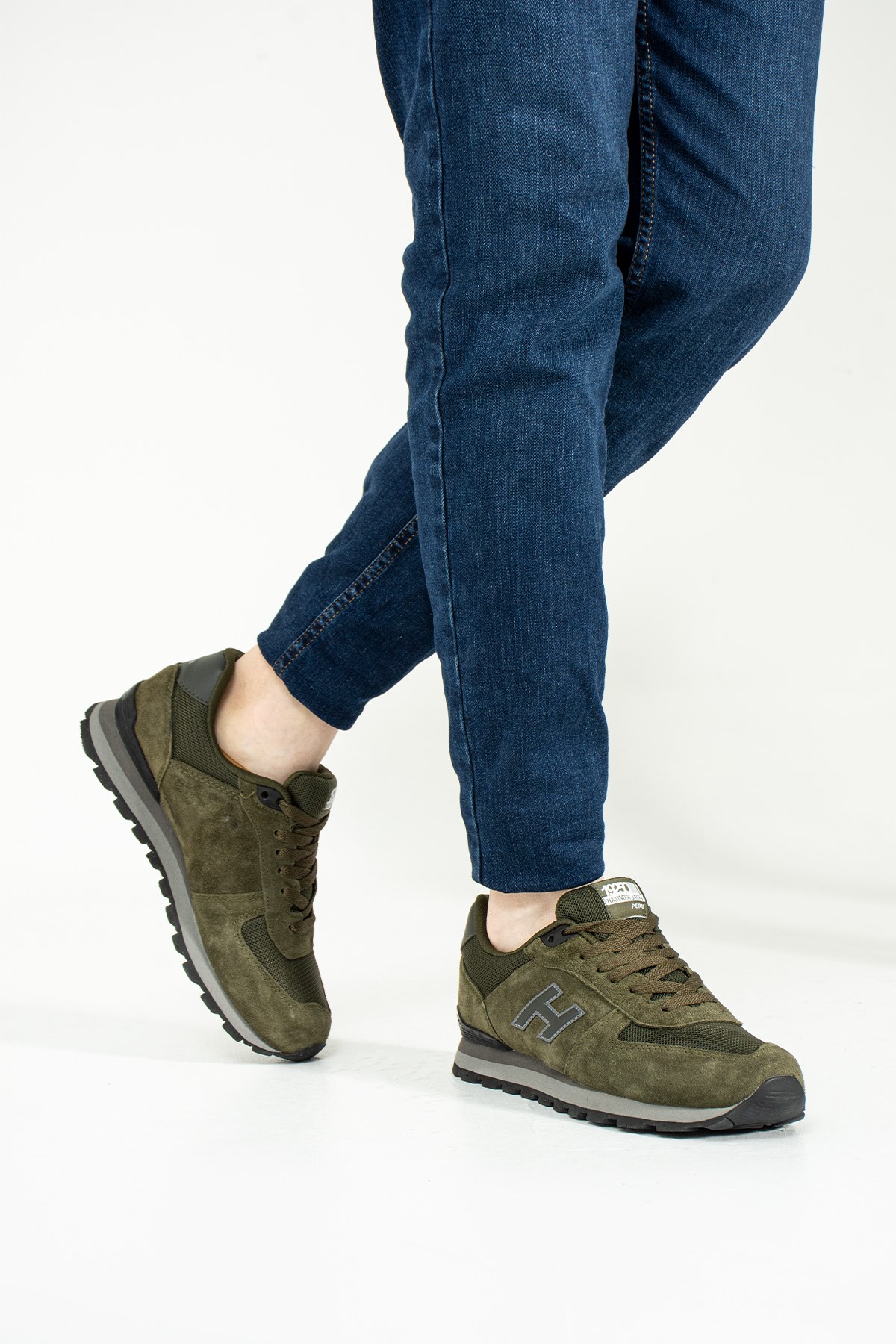 Hammer Jack Hakiki Deri Peru Haki Erkek Spor Ayakkabı  | 102 19250-MB-153