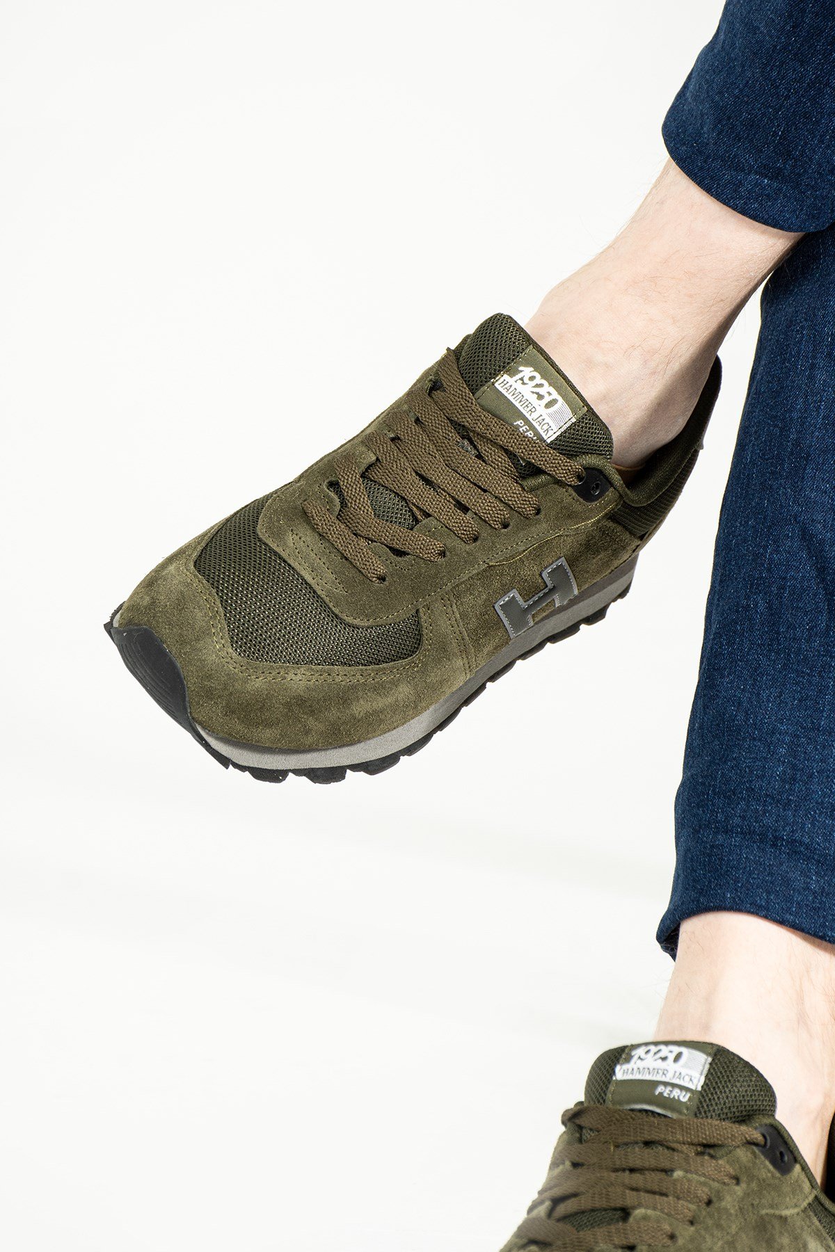 Hammer Jack Hakiki Deri Peru Haki Erkek Spor Ayakkabı  | 102 19250-MB-153