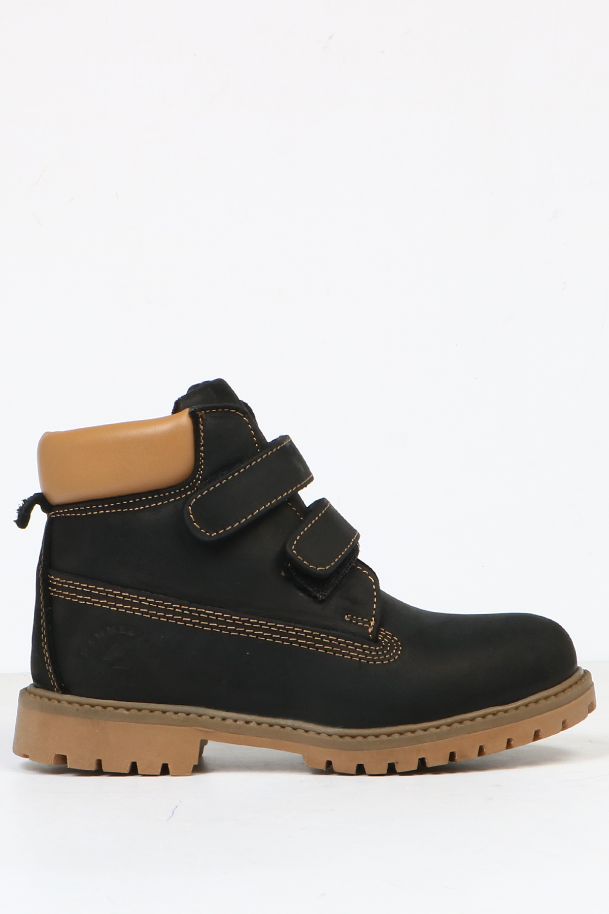 Hammer Jack Hakiki Deri Siyah Crazy/Bej Çocuk Unisex Bot  | 101 1101-F-5604