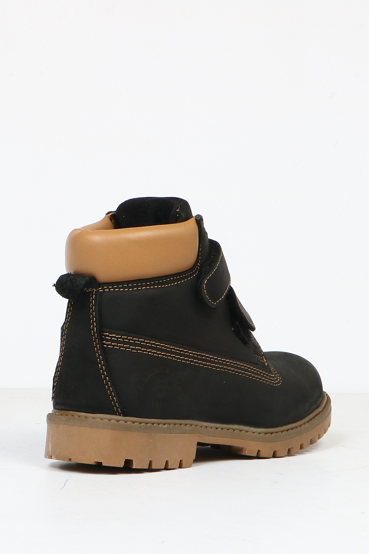 Hammer Jack Hakiki Deri Siyah Crazy/Bej Çocuk Unisex Bot  | 101 1101-F-5604