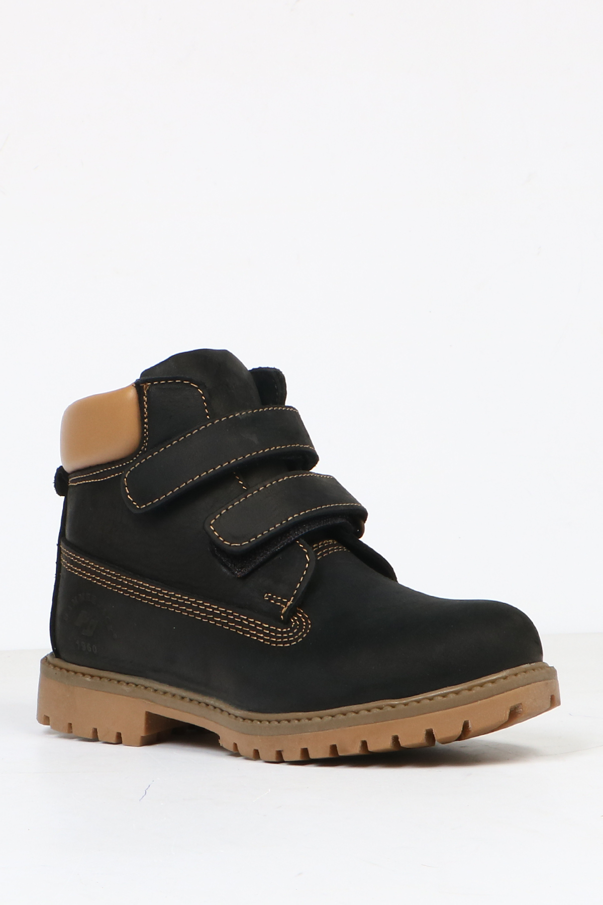 Hammer Jack Hakiki Deri Siyah Crazy/Bej Çocuk Unisex Bot  | 101 1101-F-5604