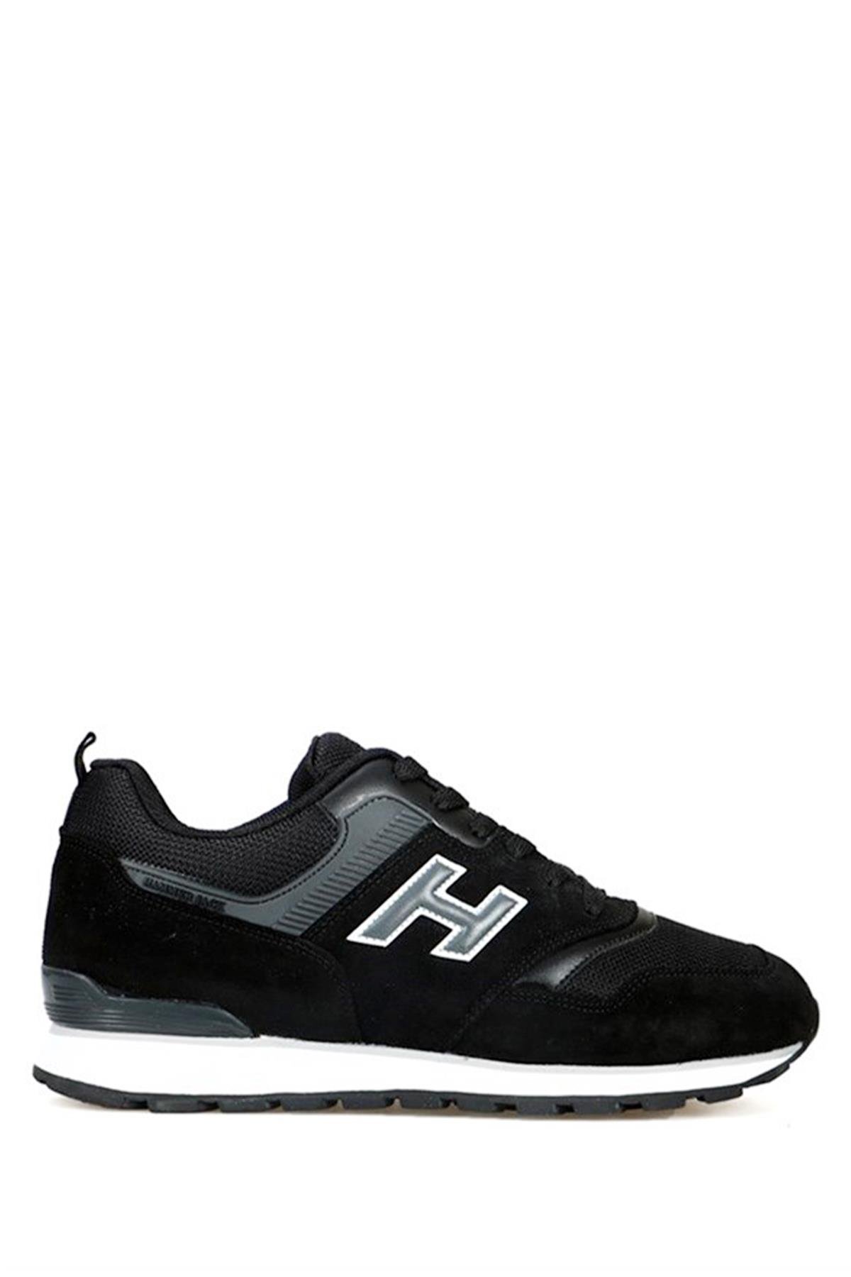 Hammer Jack Hakiki Deri Siyah-Gri Erkek Spor Ayakkabı | 102 19252-M-5357