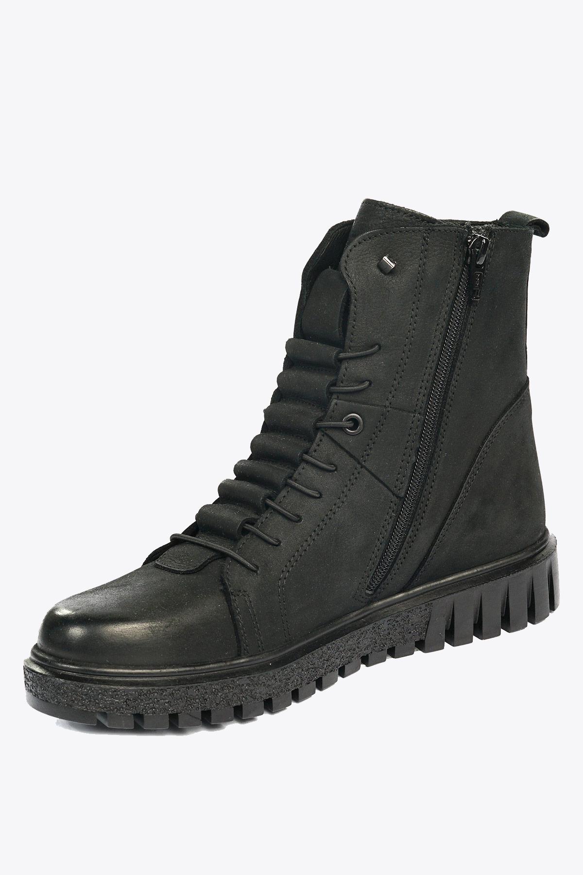 Hammer Jack Hakiki Deri  Siyah İnce Ykm Nubuk Kadın Bot | 102 17945-Z-9131