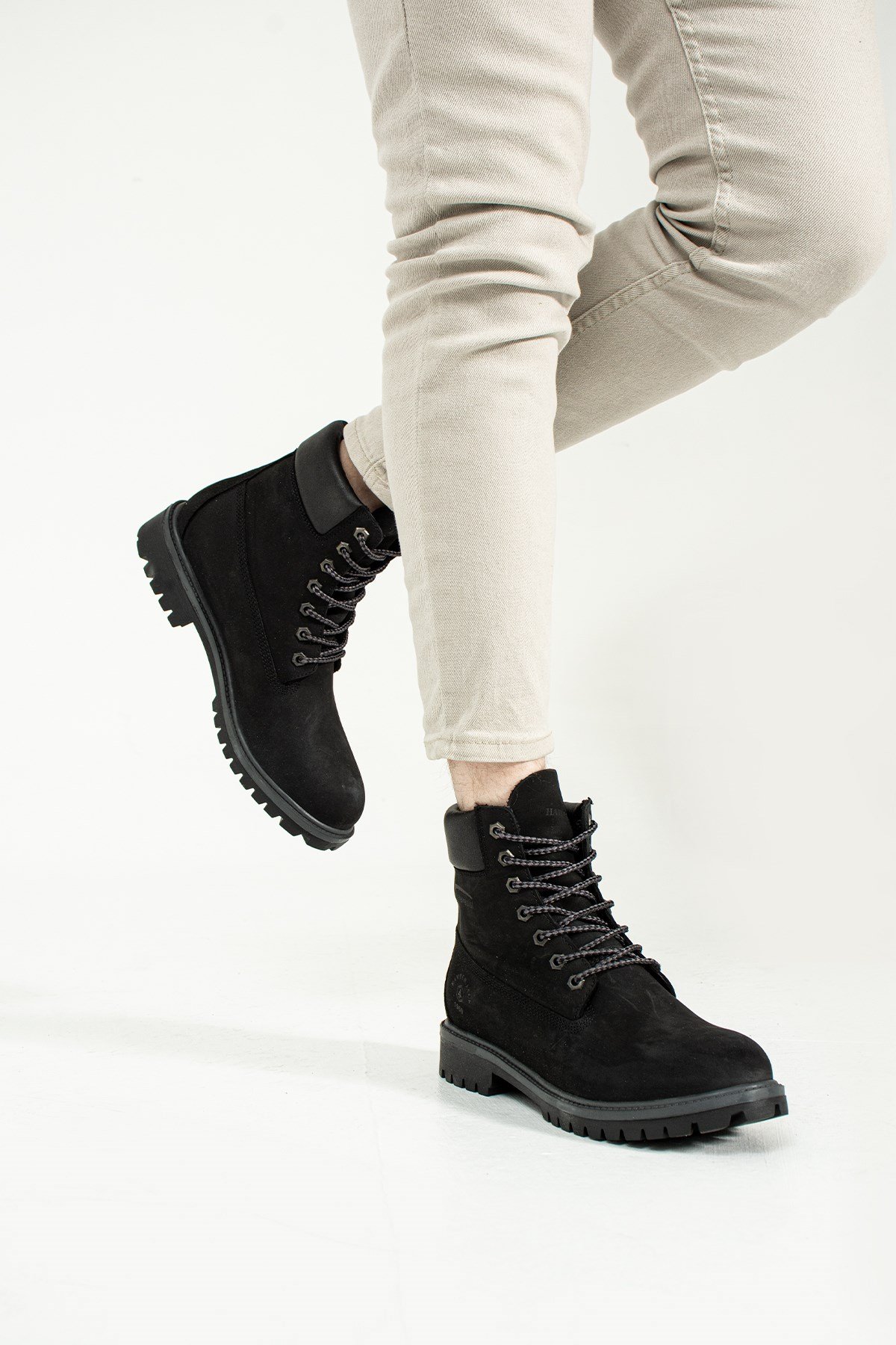 Hammer Jack Hakiki Deri Siyah Nubuk Erkek Bot  | 101 1101-M-3