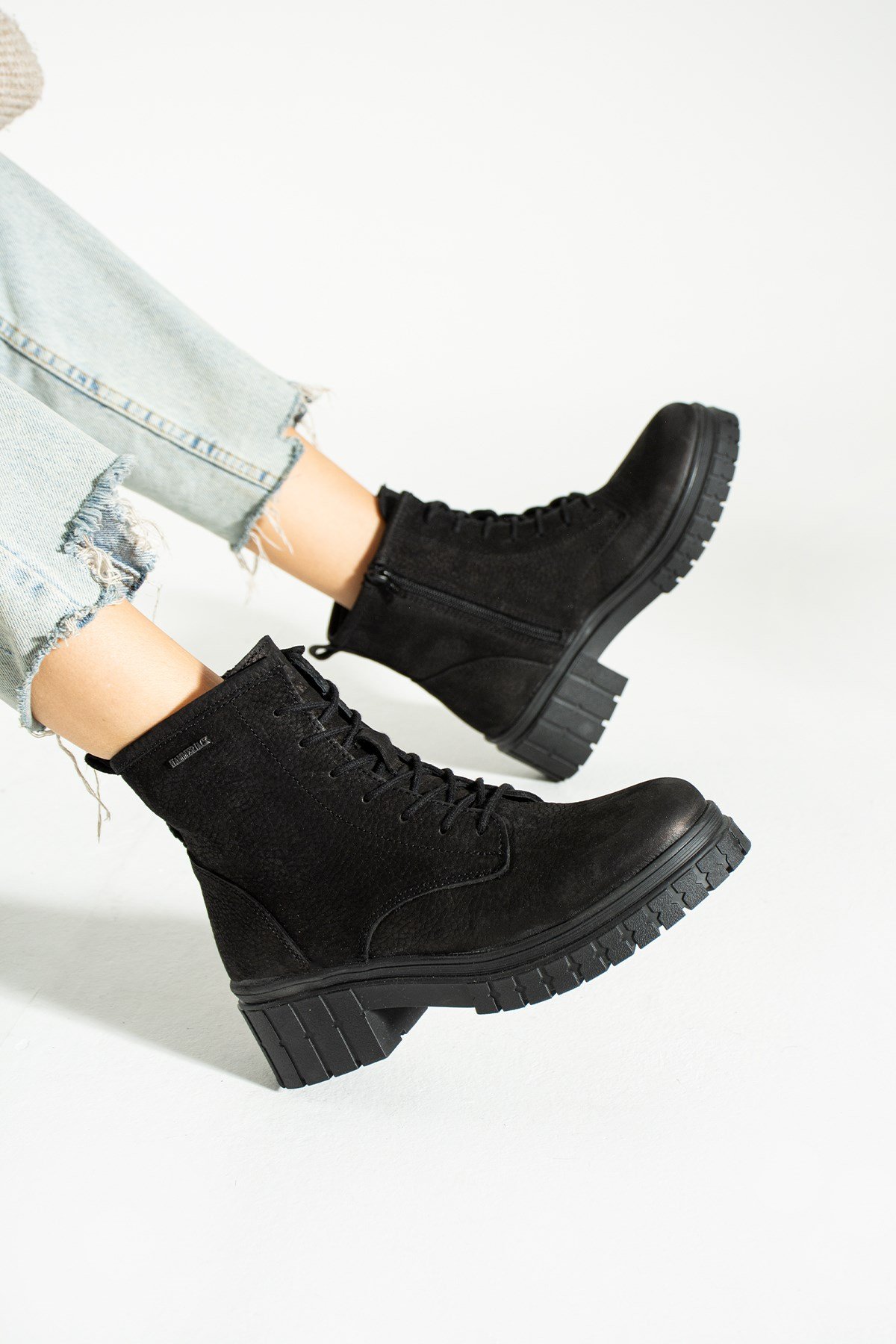 Hammer Jack Hakiki Deri Siyah Torje Kadın Bot  | 102 20832-Z-10298