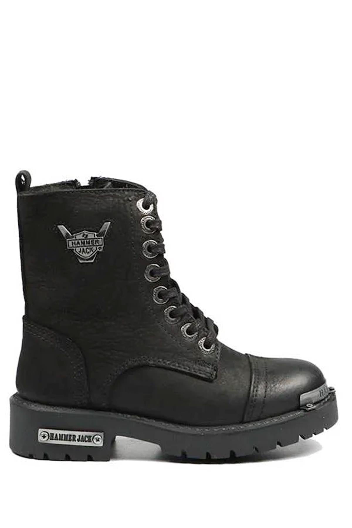 Hammer Jack Hakiki Deri Siyah Yıkama Nubuk Erkek Çocuk Bot | 102 15200-F-5500