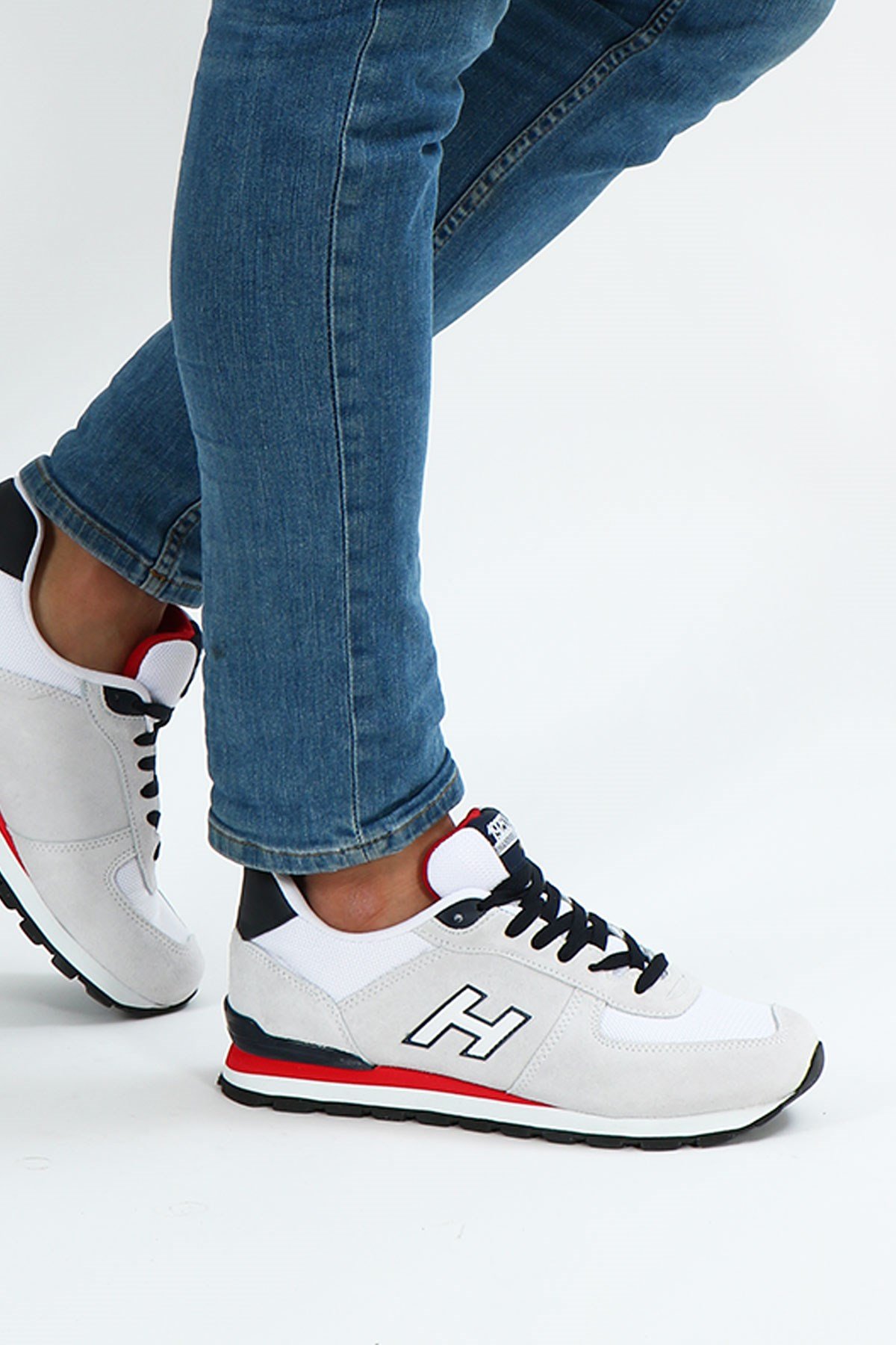 Hammer Jack Peru Hakiki Deri Kirli Beyaz-Kırmızı Erkek Ayakkabı 102 19250-M | 102 19250-M-12795