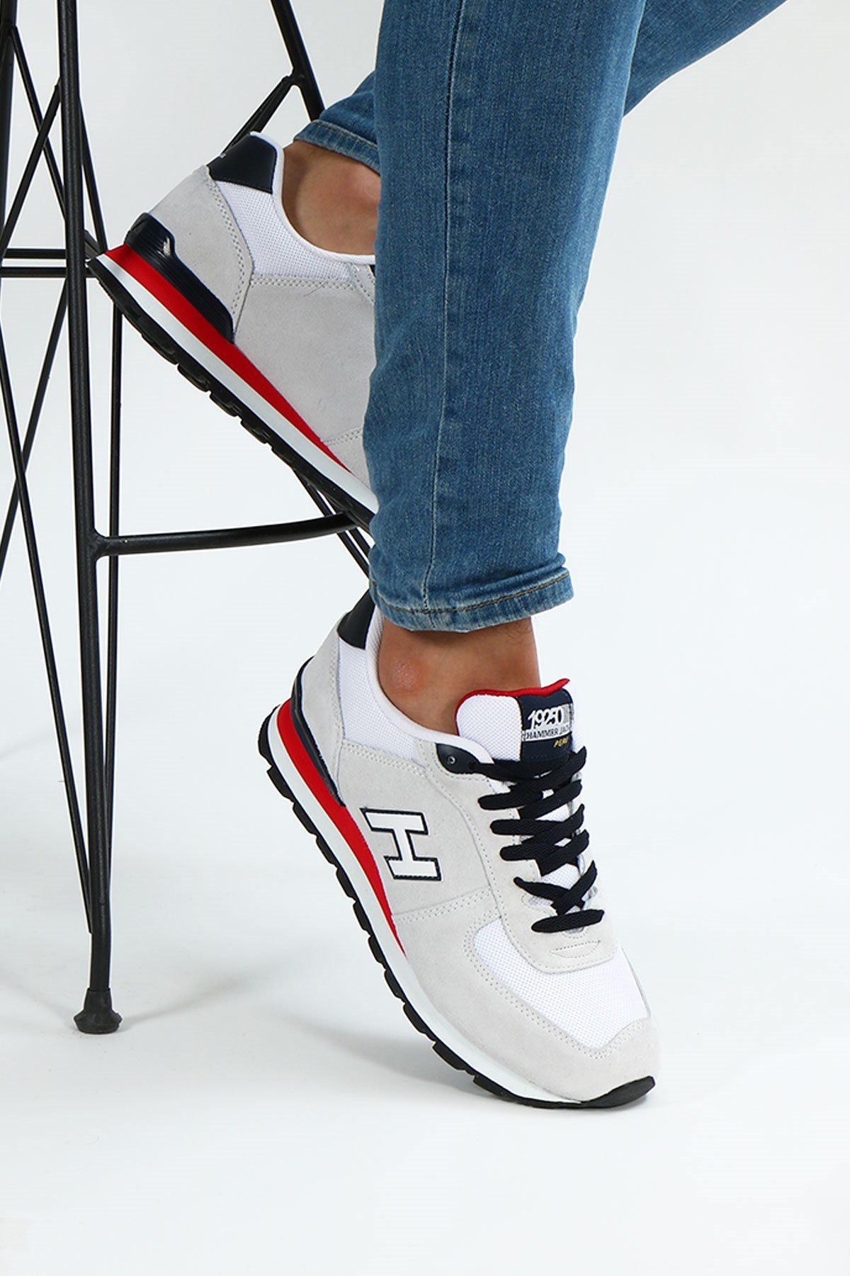 Hammer Jack Peru Hakiki Deri Kirli Beyaz-Kırmızı Erkek Ayakkabı 102 19250-M | 102 19250-M-12795