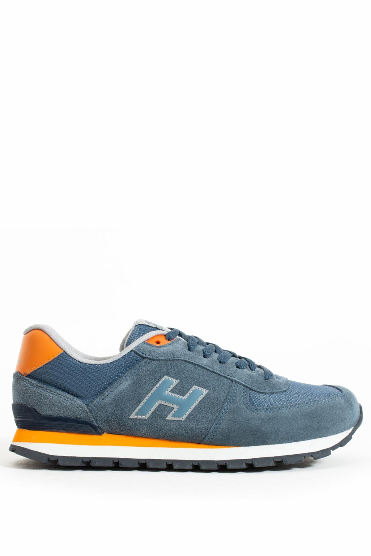 Hammer Jack Peru Hakiki Deri Kot Mavi-Turuncu Erkek Spor Ayakkabı  | 102 19250-M-12805