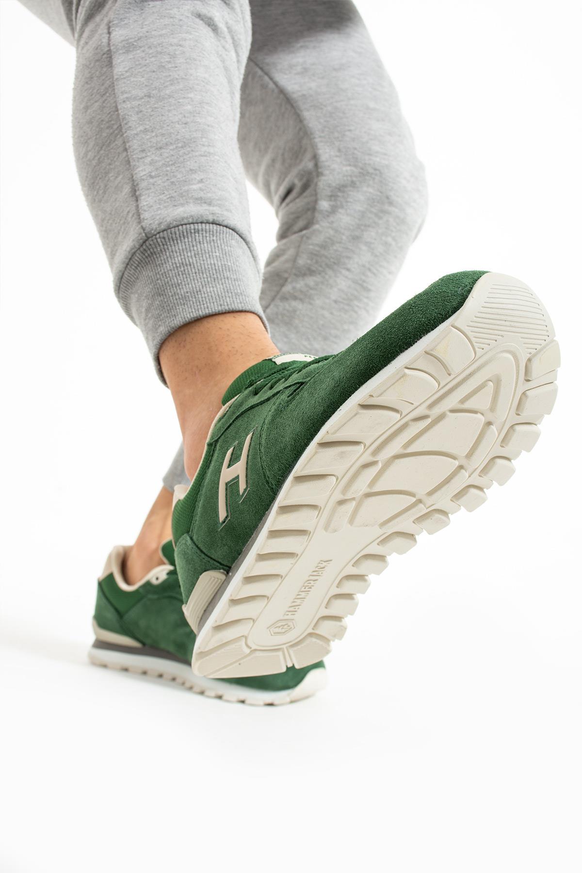 Hammer Jack Peru Hakiki Deri Yeşil Gri Erkek Spor Ayakkabı 102 19250-M | 102 19250-M-12822