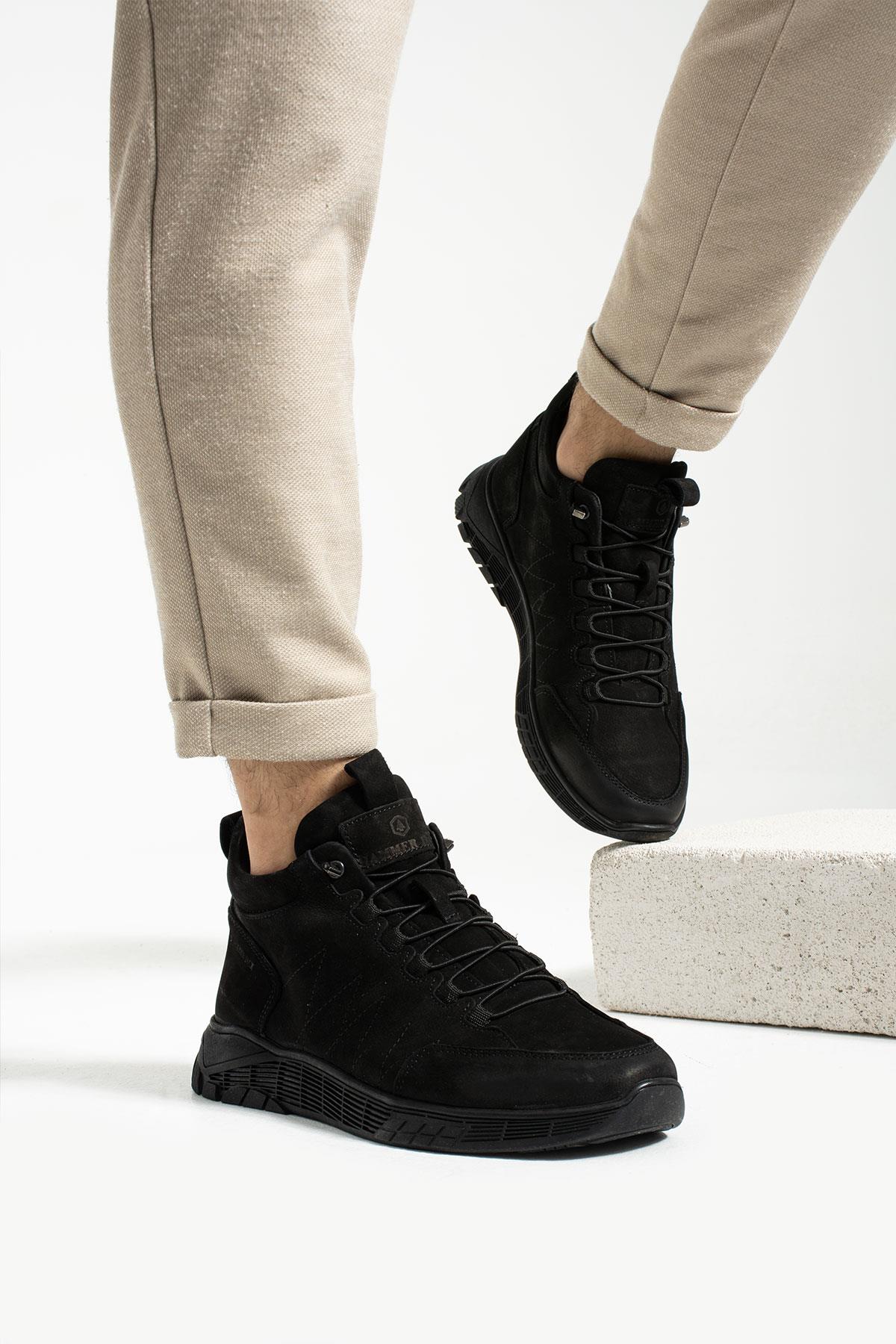 Hammer Jack Strande Hakiki Deri Siyah Nubuk Erkek Bot 102 22650-M | 102 22650-M-439