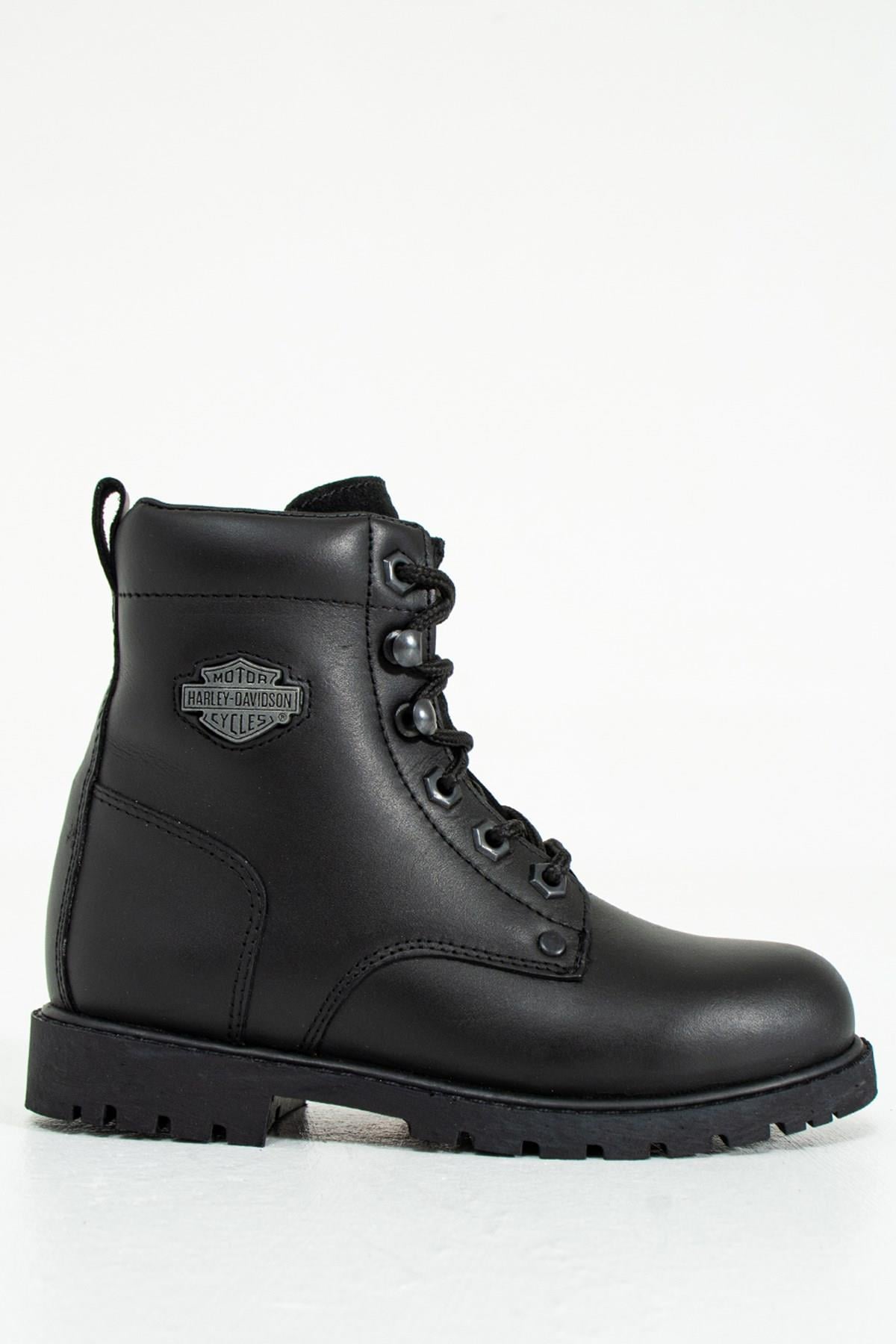 Harley Davidson Hakiki Deri Jimmy Siyah Deri Çocuk Bot 025F100494 | 025F100494-14733