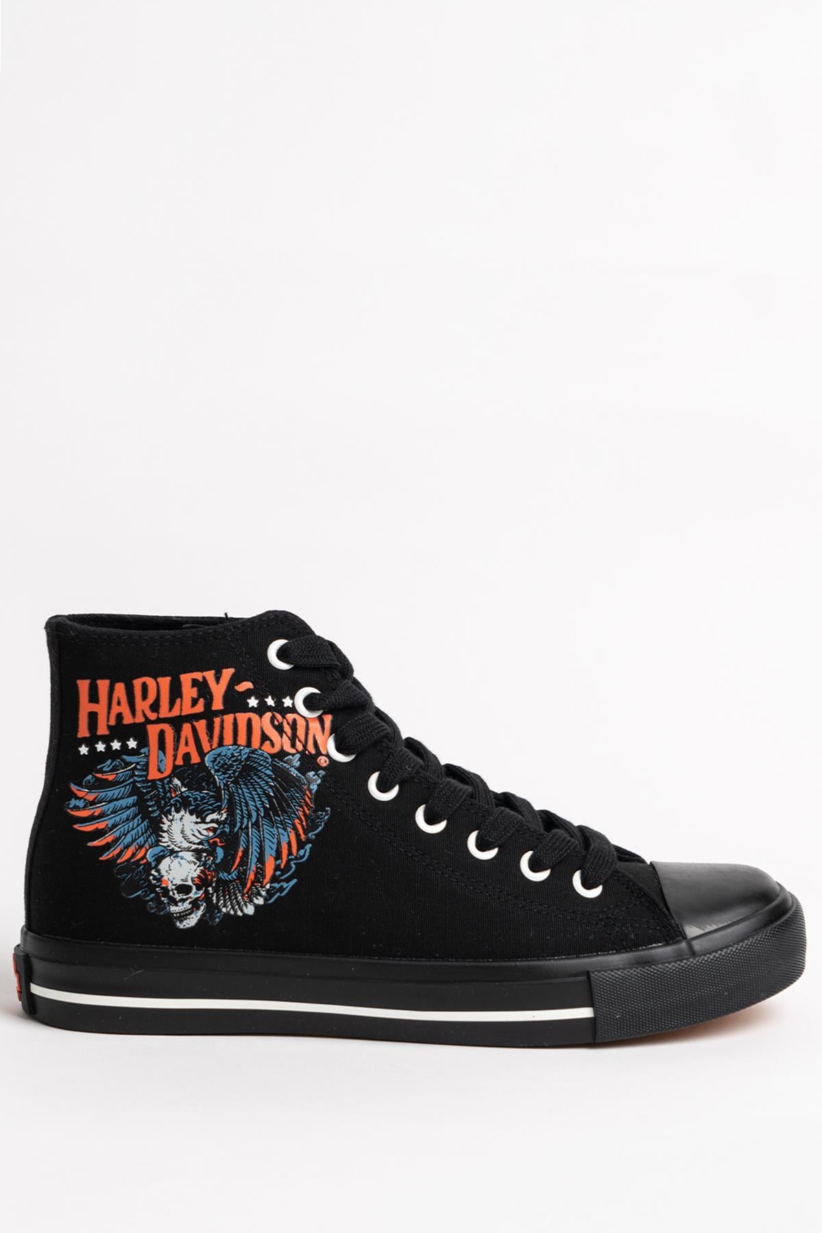 Harley Davidson Kadın Siyah Keten Spor Ayakkabı | 023Z100151-14721