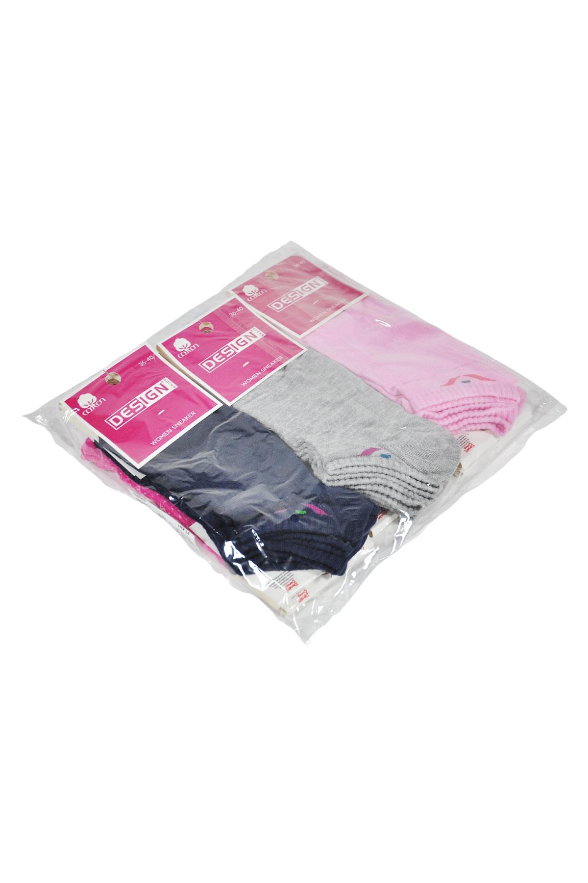 Arma Desenli Patik Kadın Çorabı - Asorti - 36-40 Numara - %70 Pamuk | Design Socks