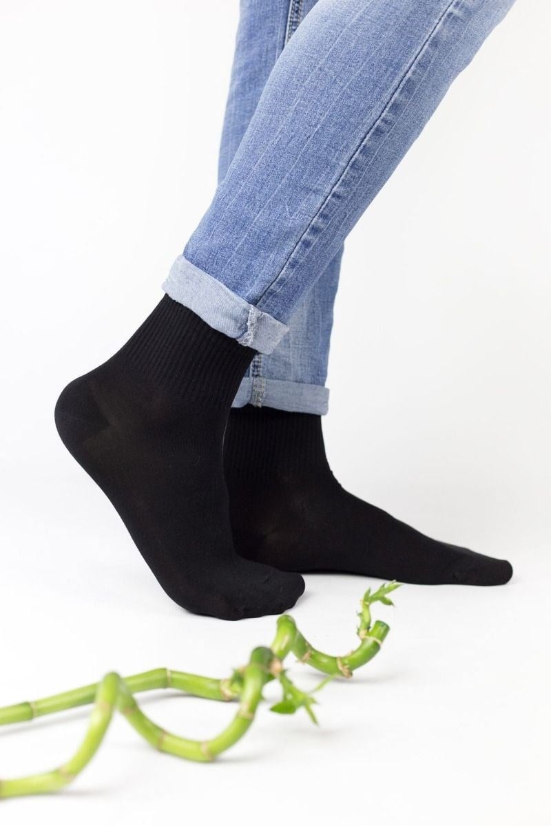 Bambu Yarım Konç Erkek Çorabı -  39-42 / 43-46 Numara %70 Bambu 12 Çift